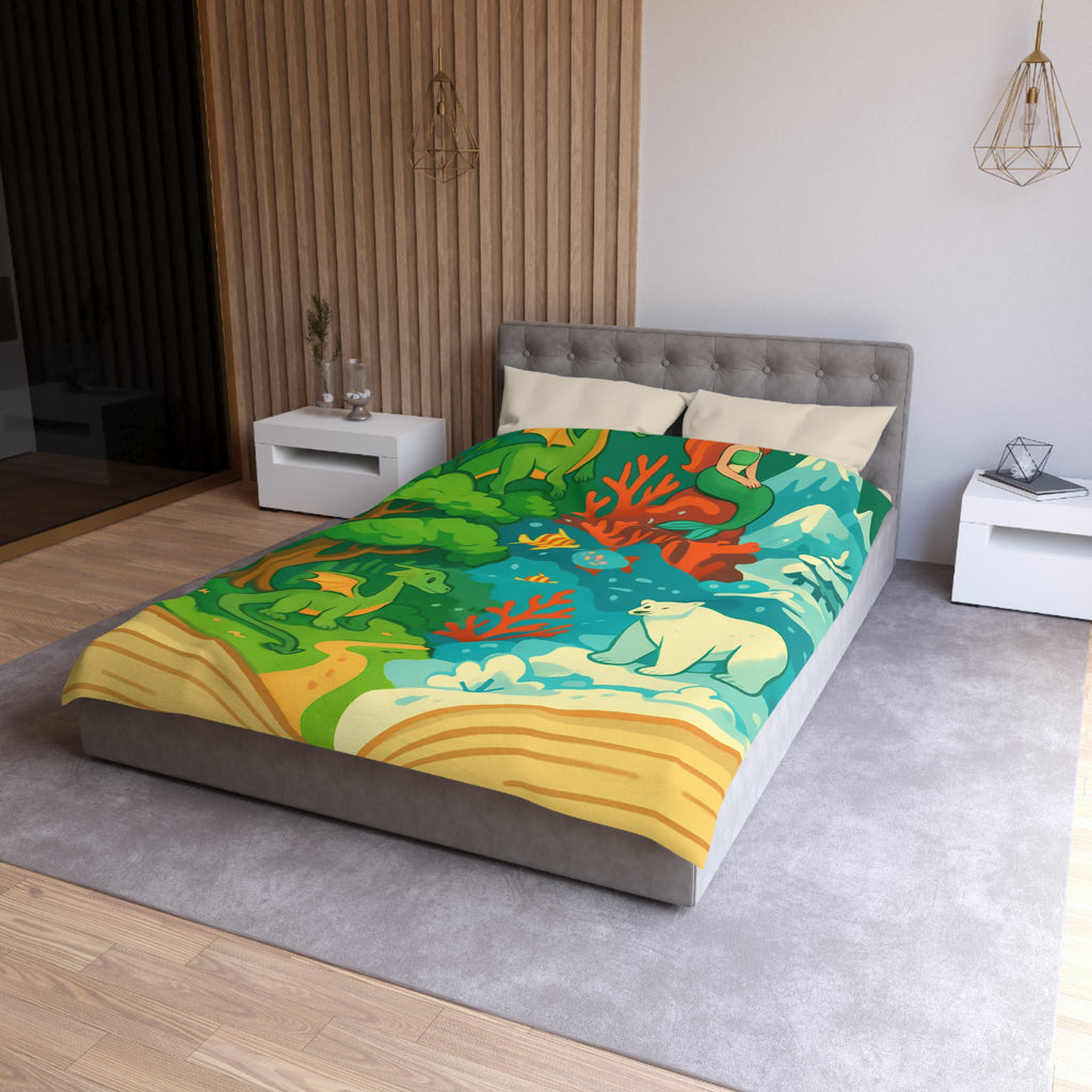 Housse de Couette Microfibre Design Artistique Moderne Décoration Chambre Confort Premium