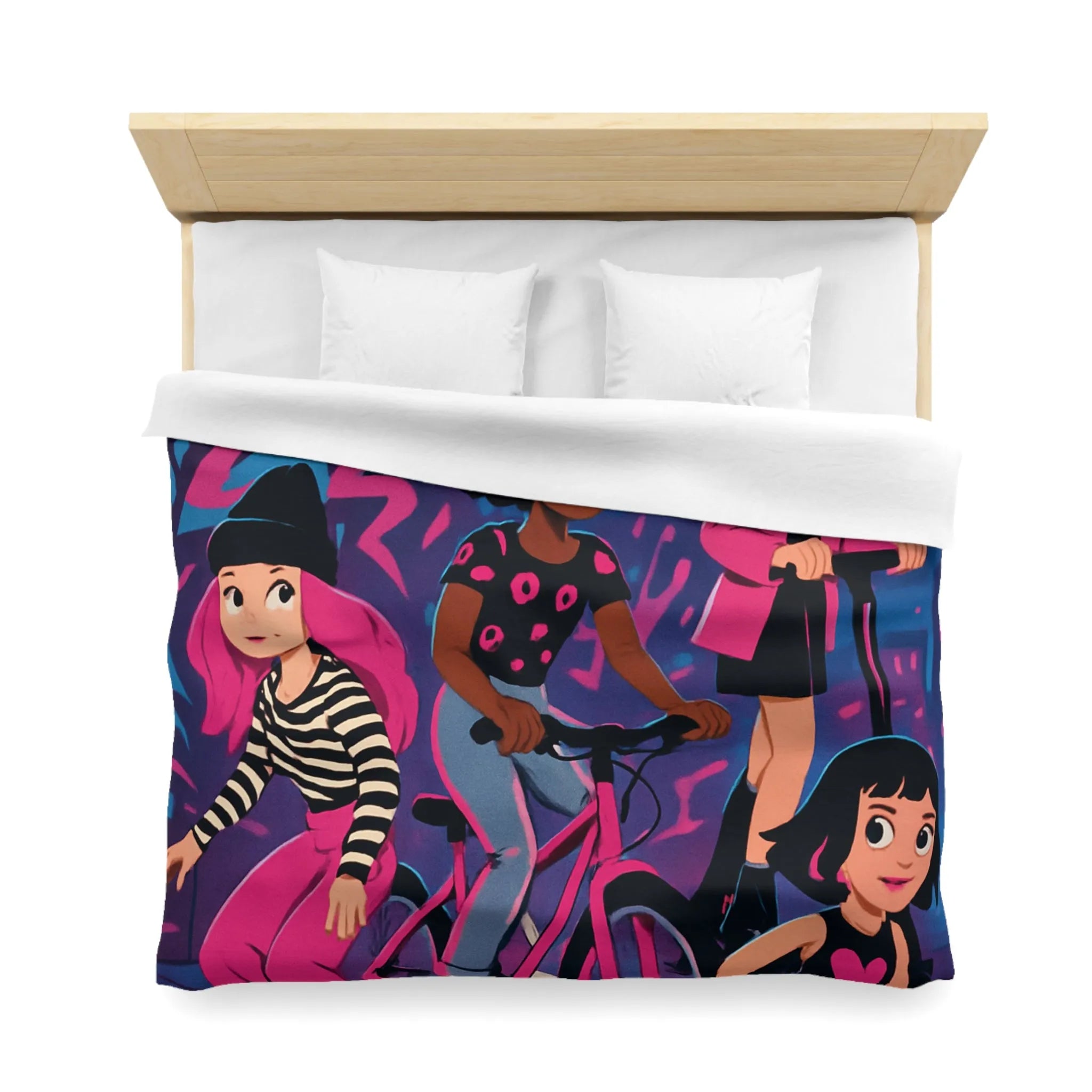 Housse de Couette Microfibre Art Graphique Contemporain Style Décoratif Chambre Tendance