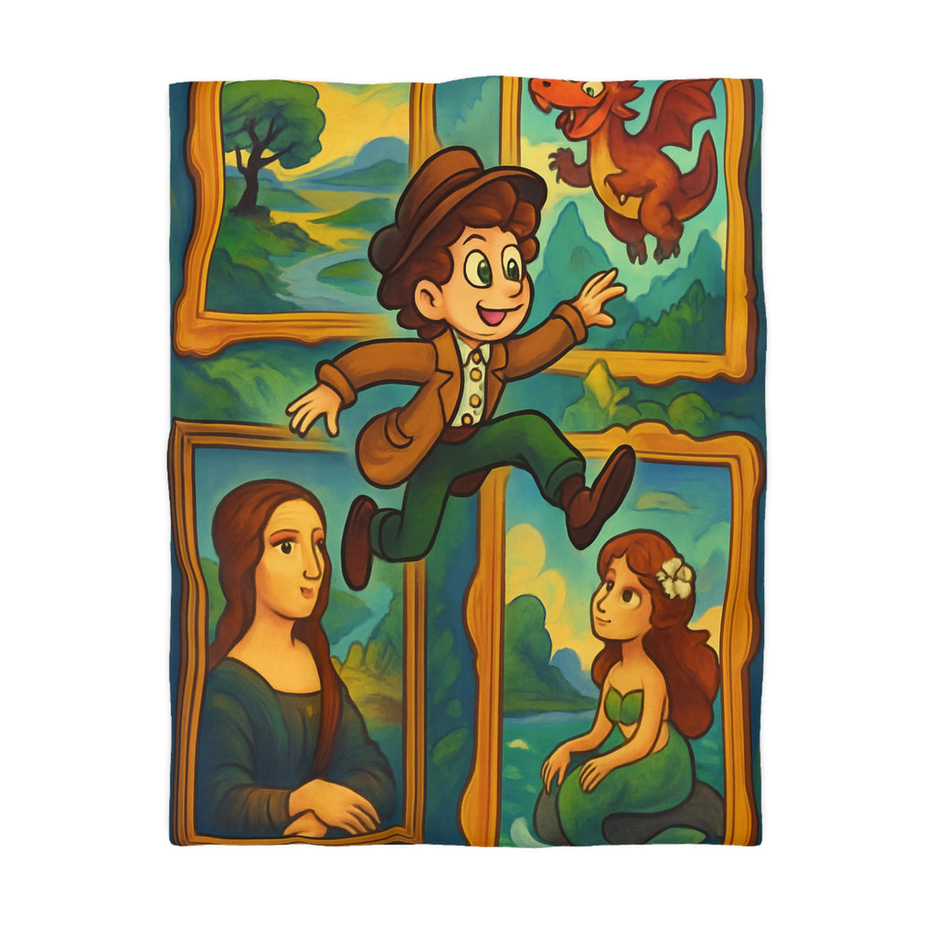 Housse de Couette Microfibre Design Artistique Moderne Décoration Chambre Confort Premium