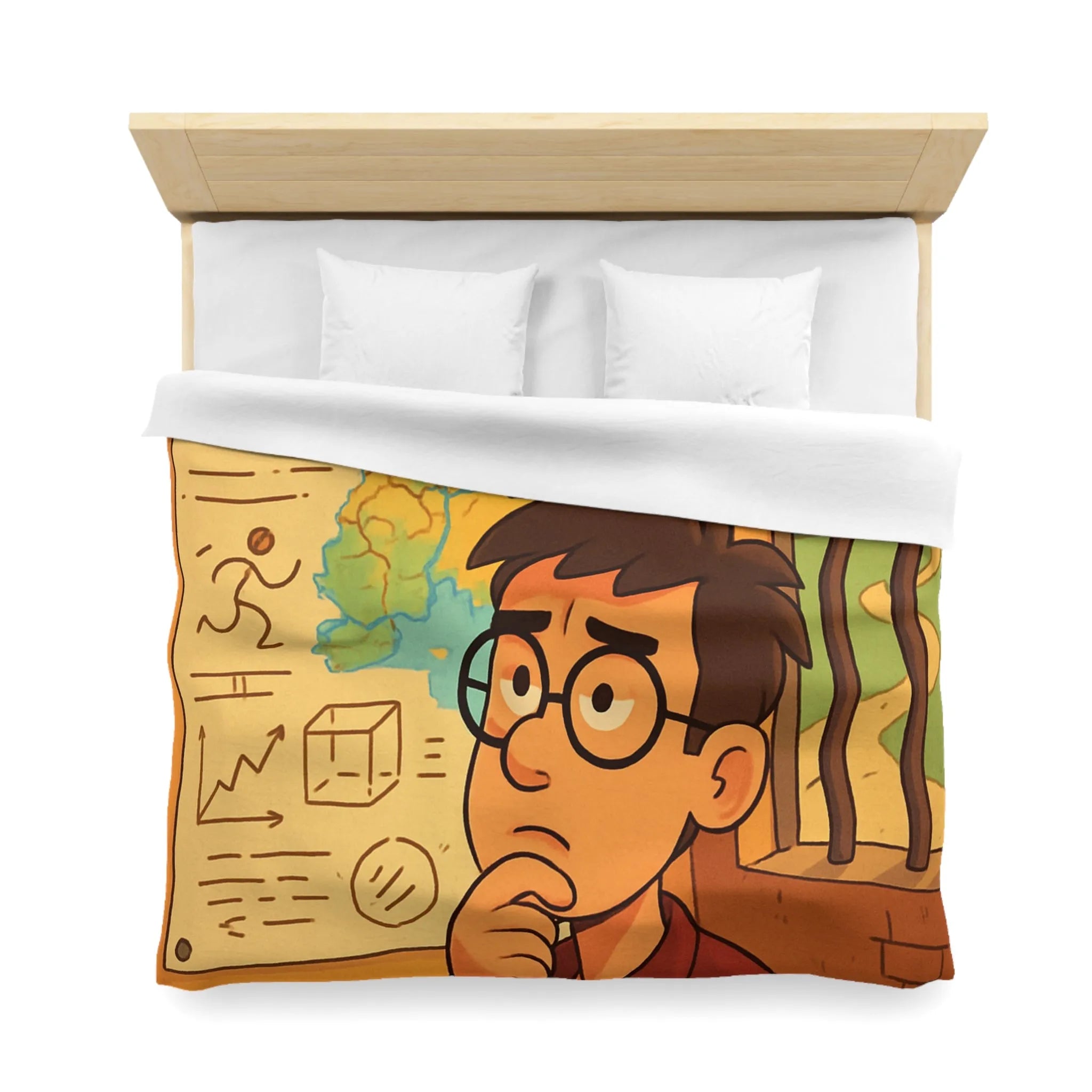 Explorez Une Housse de Couette Inspirée de Cartes et Graphiques pour Esprit Curieux