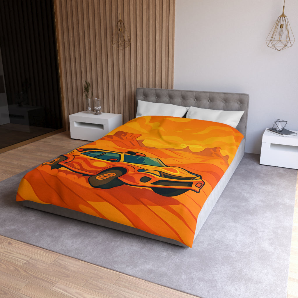 Housse de couette voiture dynamique désert orange ambiance aventure chaleur intense