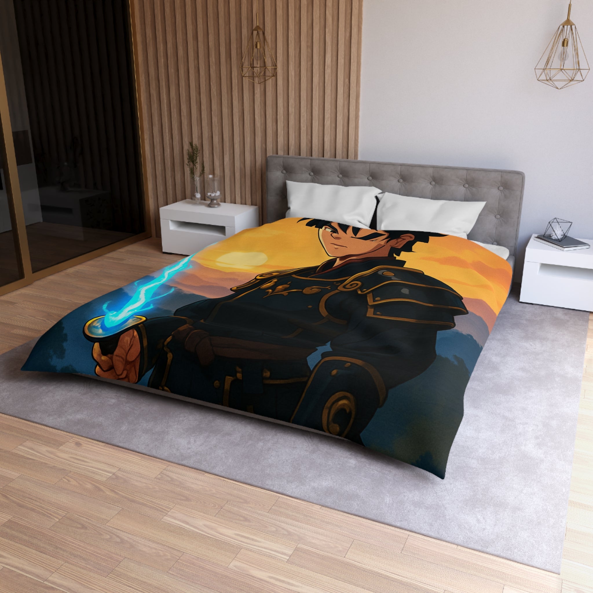 Housse de Couette Microfibre Motif Créatif Original Style Contemporain Chambre Élégante