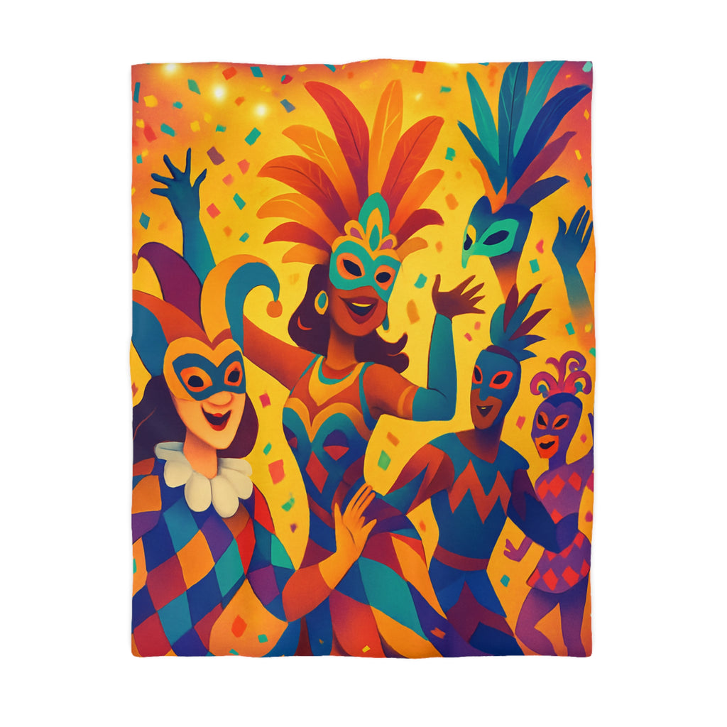 Housse De Couette Multicolore Carnaval Masqué Pour Fête Vibrante Et Ambiance Festive