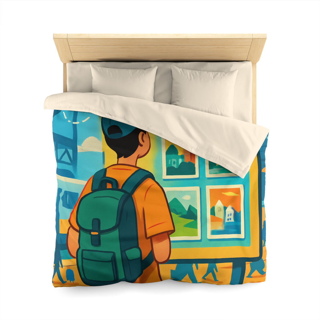 Housse de Couette Microfibre Design Artistique Moderne Décoration Chambre Confort Premium