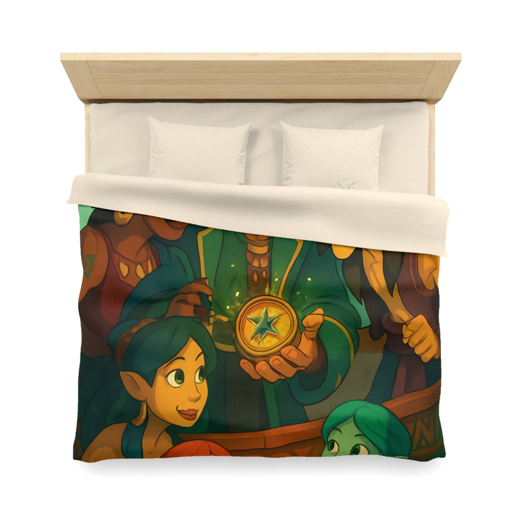 Housse de couette pirate et sirènes avec trésor sur mer émeraude et ciel