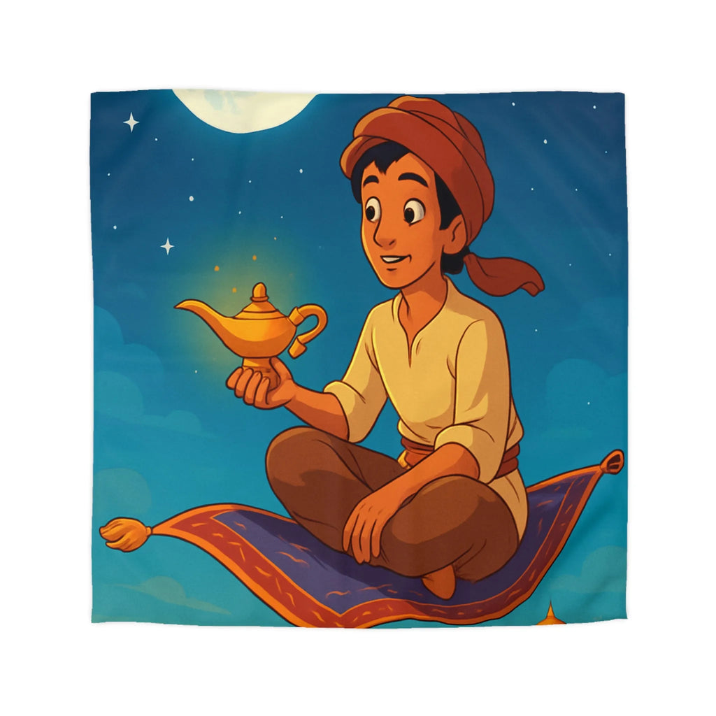 Housse de couette magique thème oriental avec tapis volant et ciel étoilé