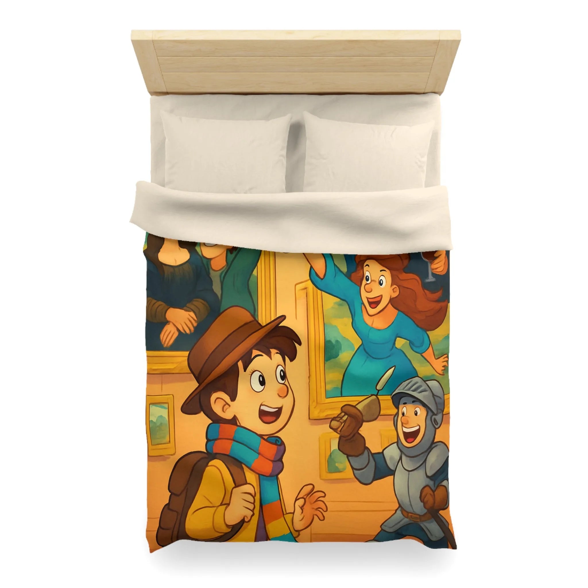 Couette Enfant Haute Qualité Motif Musée Aventure Jeux Joyeux Chevalier Éducatif Coloré