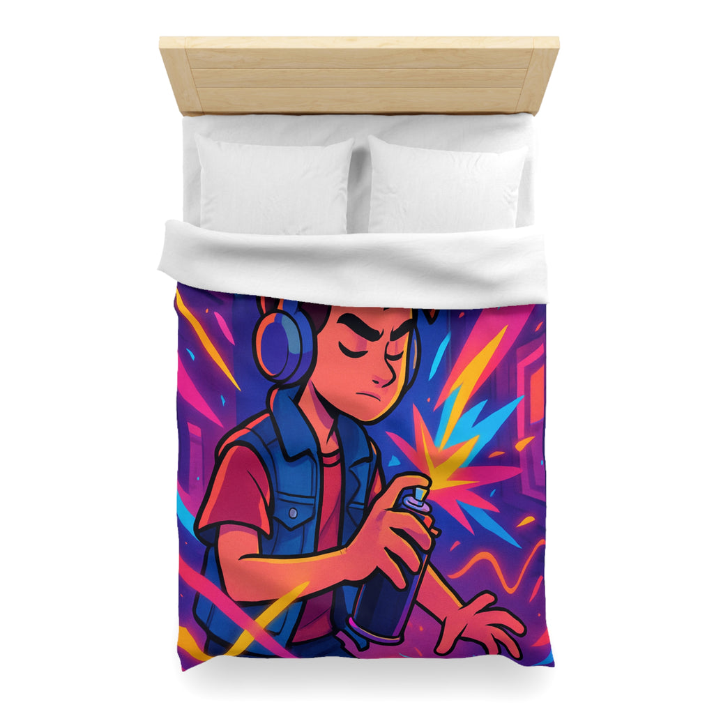 Housse de Couette Microfibre Design Artistique Moderne Décoration Chambre Confort Premium