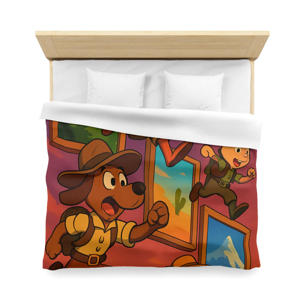 Housse de Couette Microfibre Art Graphique Contemporain Style Décoratif Chambre Tendance