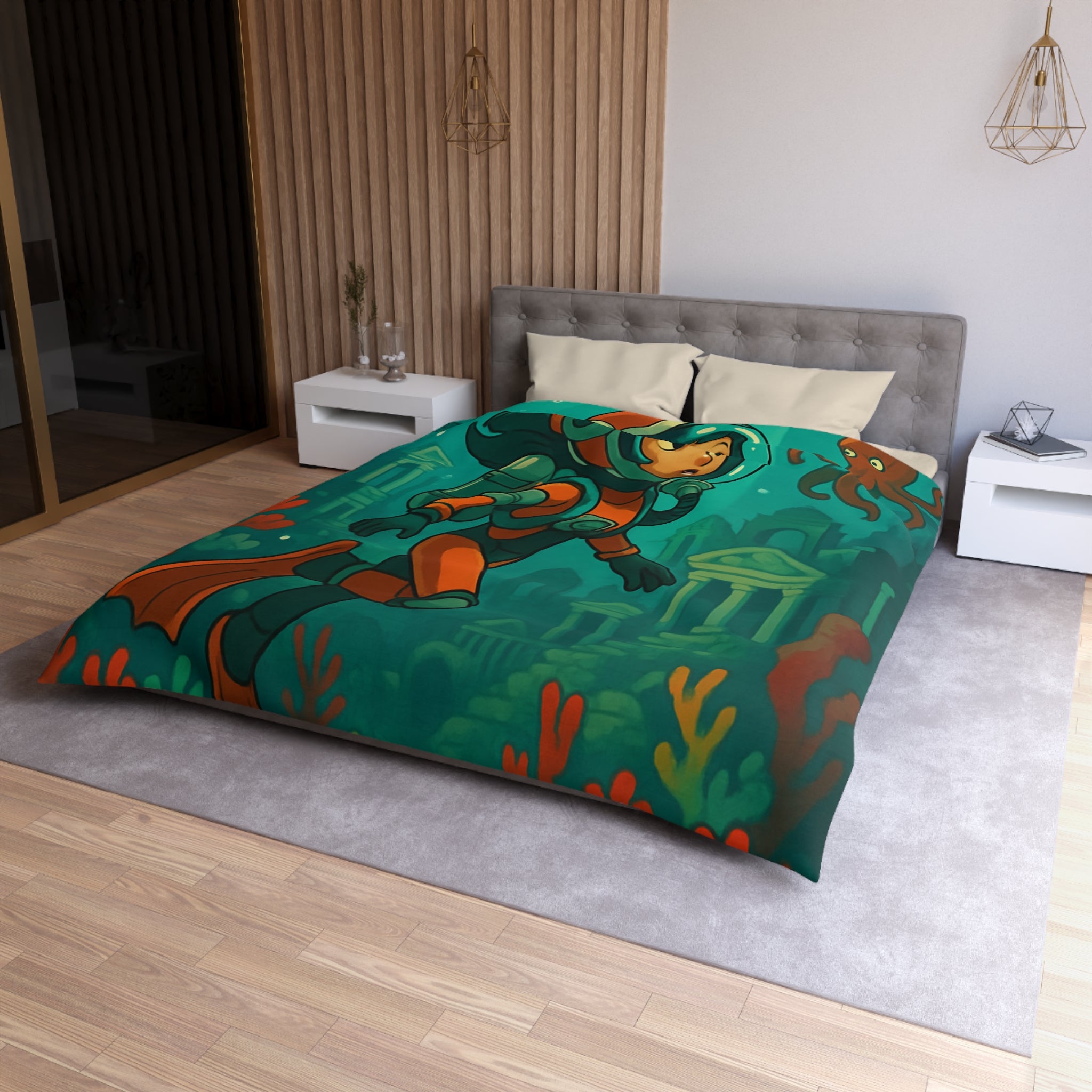 Housse de Couette Microfibre Création Artistique Moderne Design Exclusif Décoration Chambre