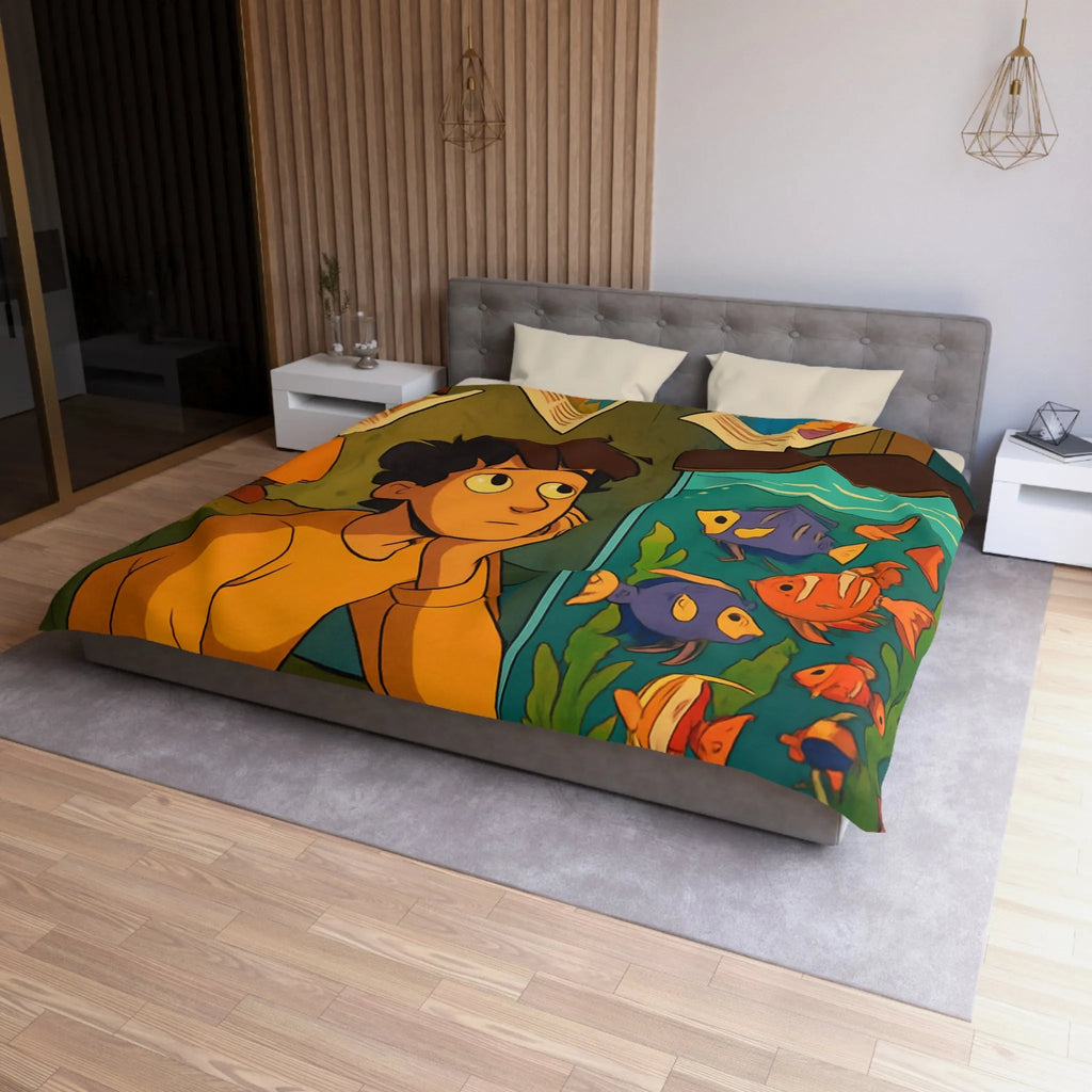 Captivant design coloré d'une chambre rêveuse avec poissons pour adolescents rêveurs