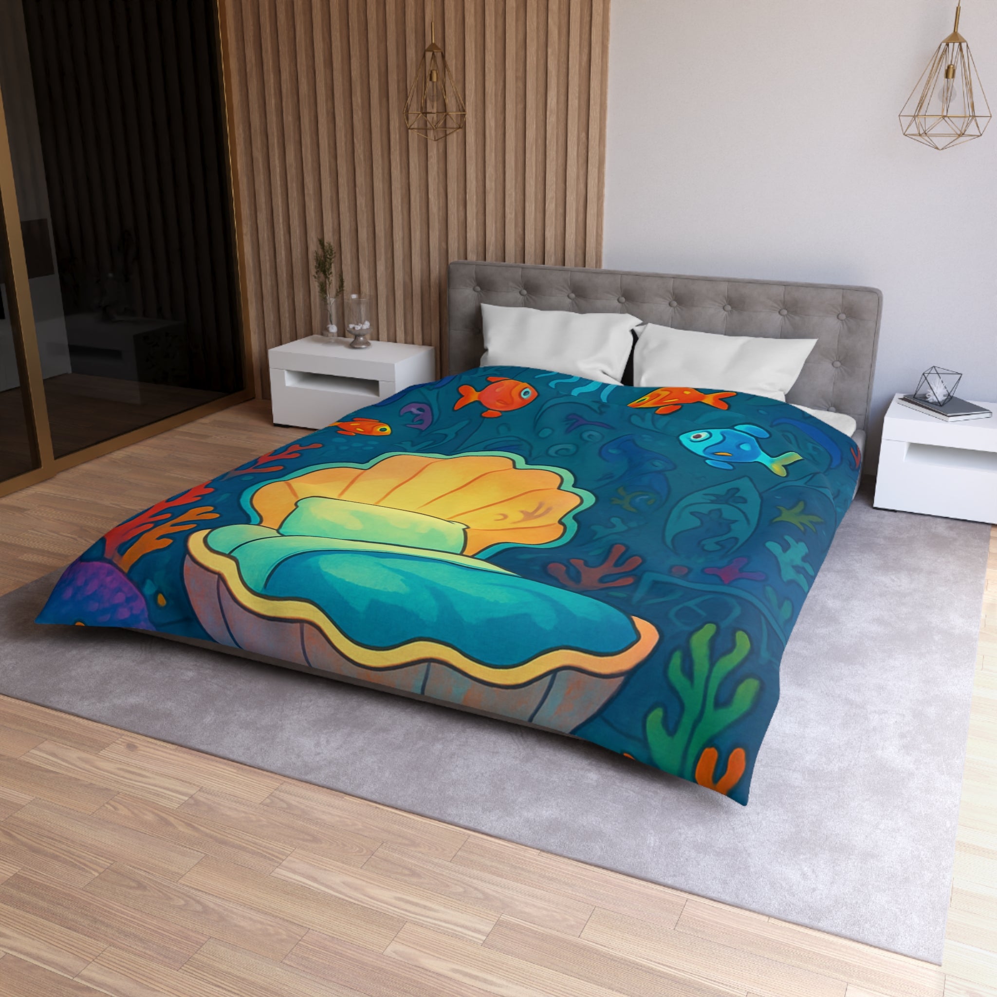 Plongée onirique sous-marine : Univers enchanteur pour chambre à coucher style marin