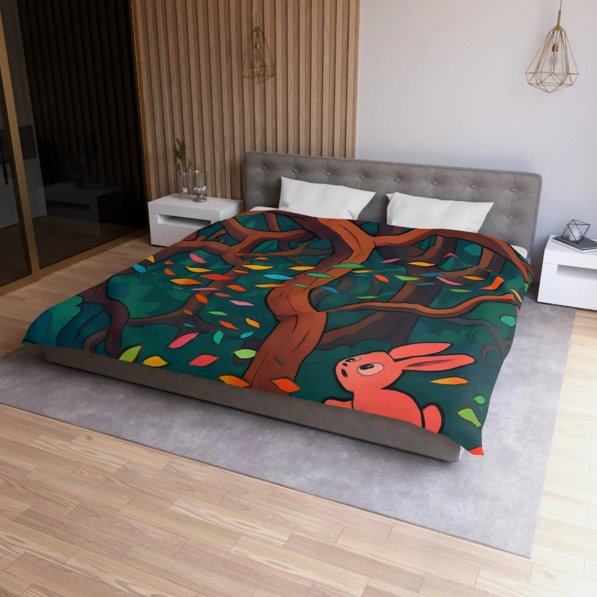 Enchantez Votre Espace avec une Housse de Couette Animaux et Forêt Colorée