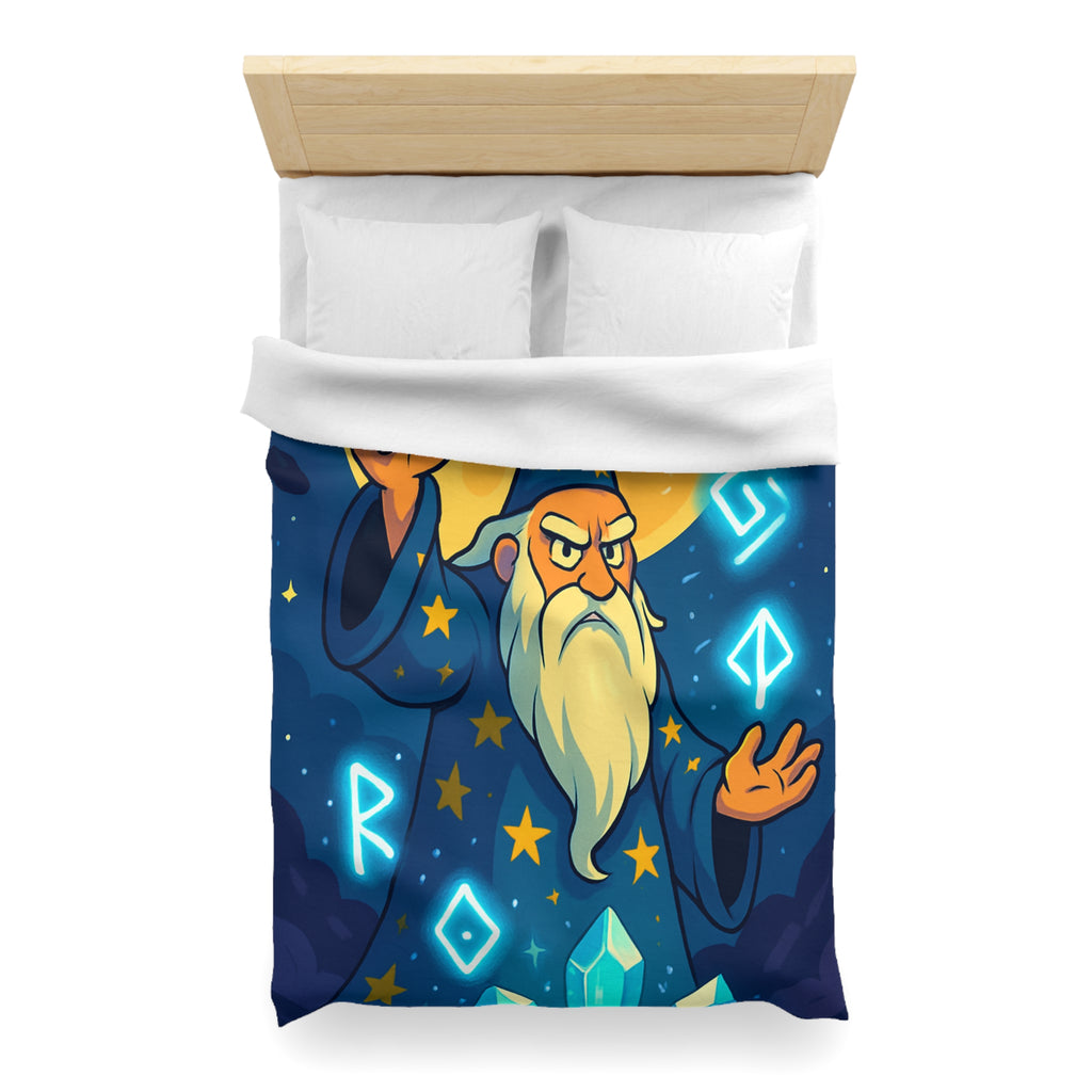 Housse de couette sorcier mystique avec cristaux et lune brillante magique