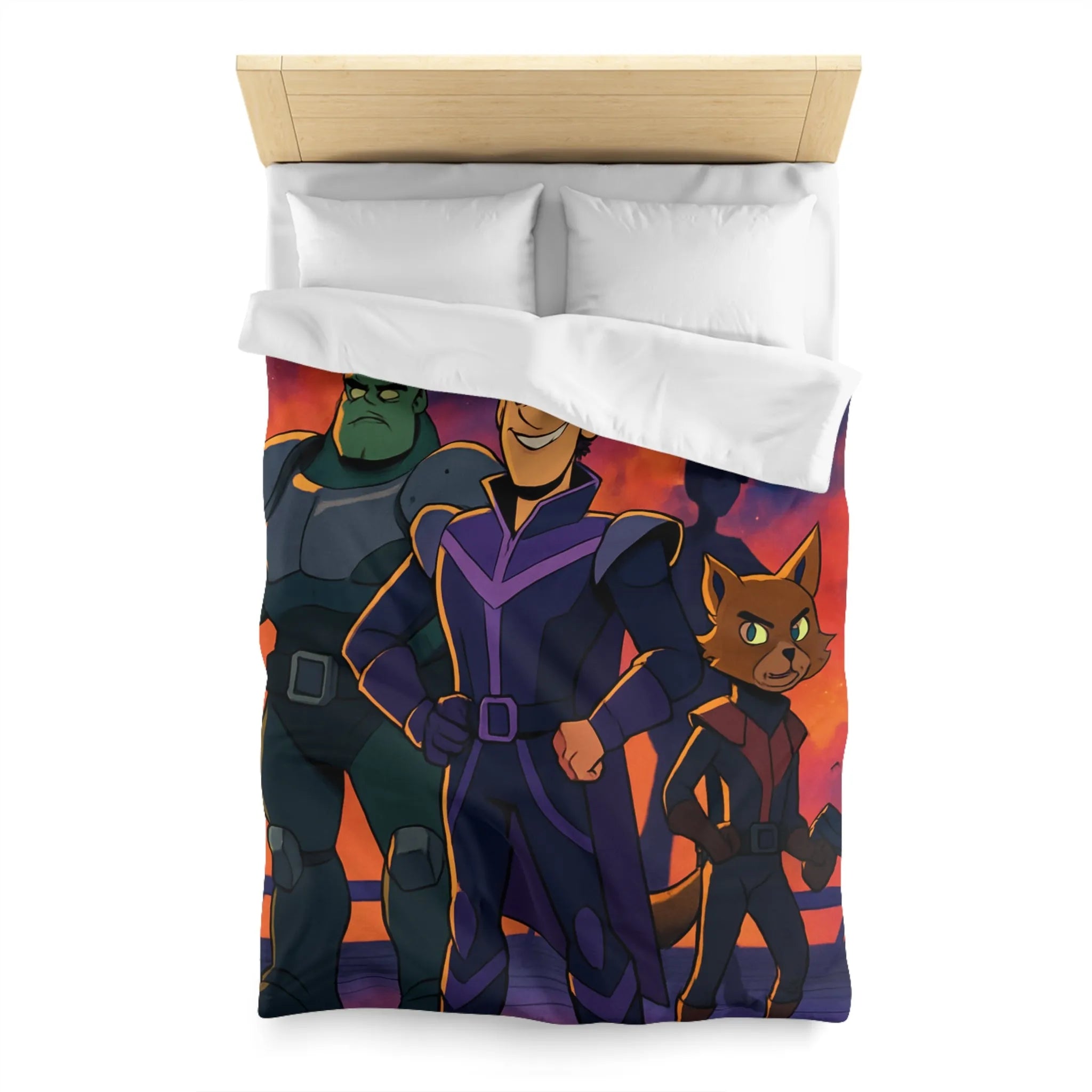 Housse de Couette Microfibre Art Graphique Contemporain Style Décoratif Chambre Tendance