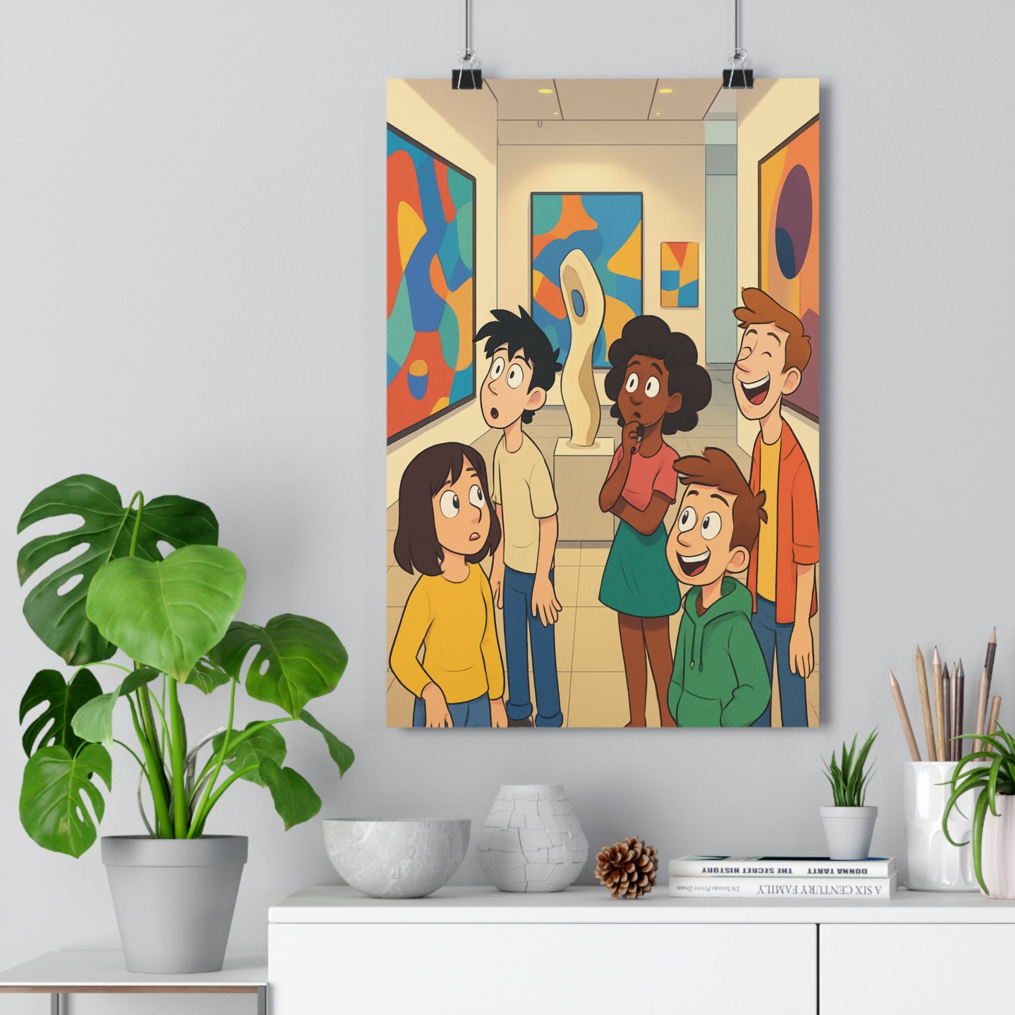 Poster décoratif moderne art coloré vibrant joyeux salon chambre ambiance artistique dynamique 30x46 élégance