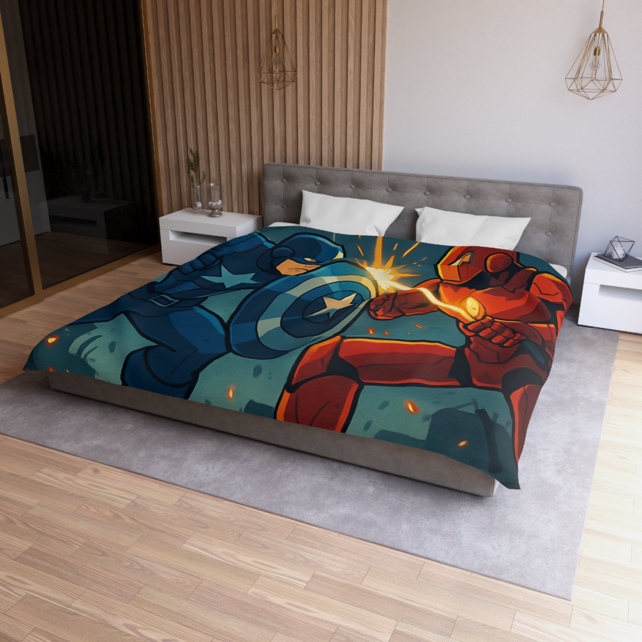 Housse de Couette Microfibre Design Artistique Moderne Décoration Chambre Confort Premium