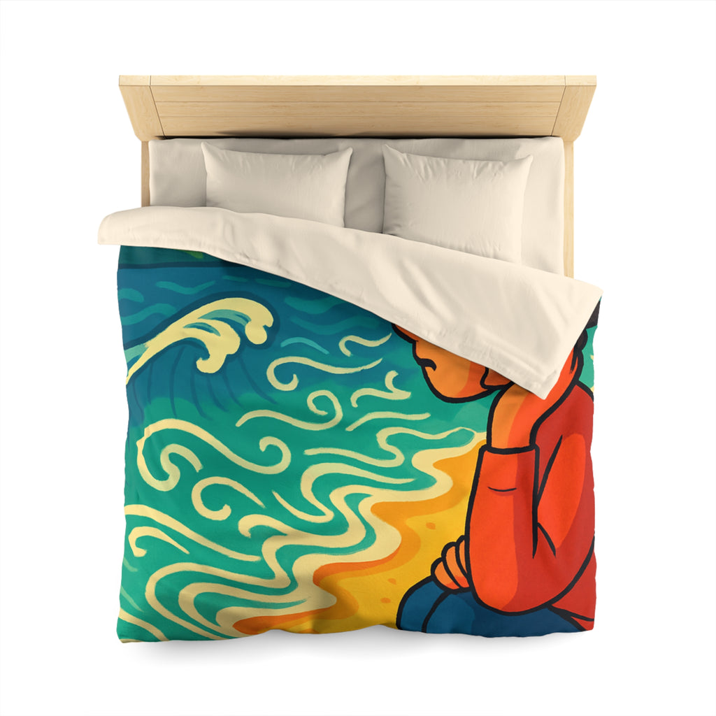 Housse de Couette Microfibre Design Artistique Moderne Décoration Chambre Confort Premium