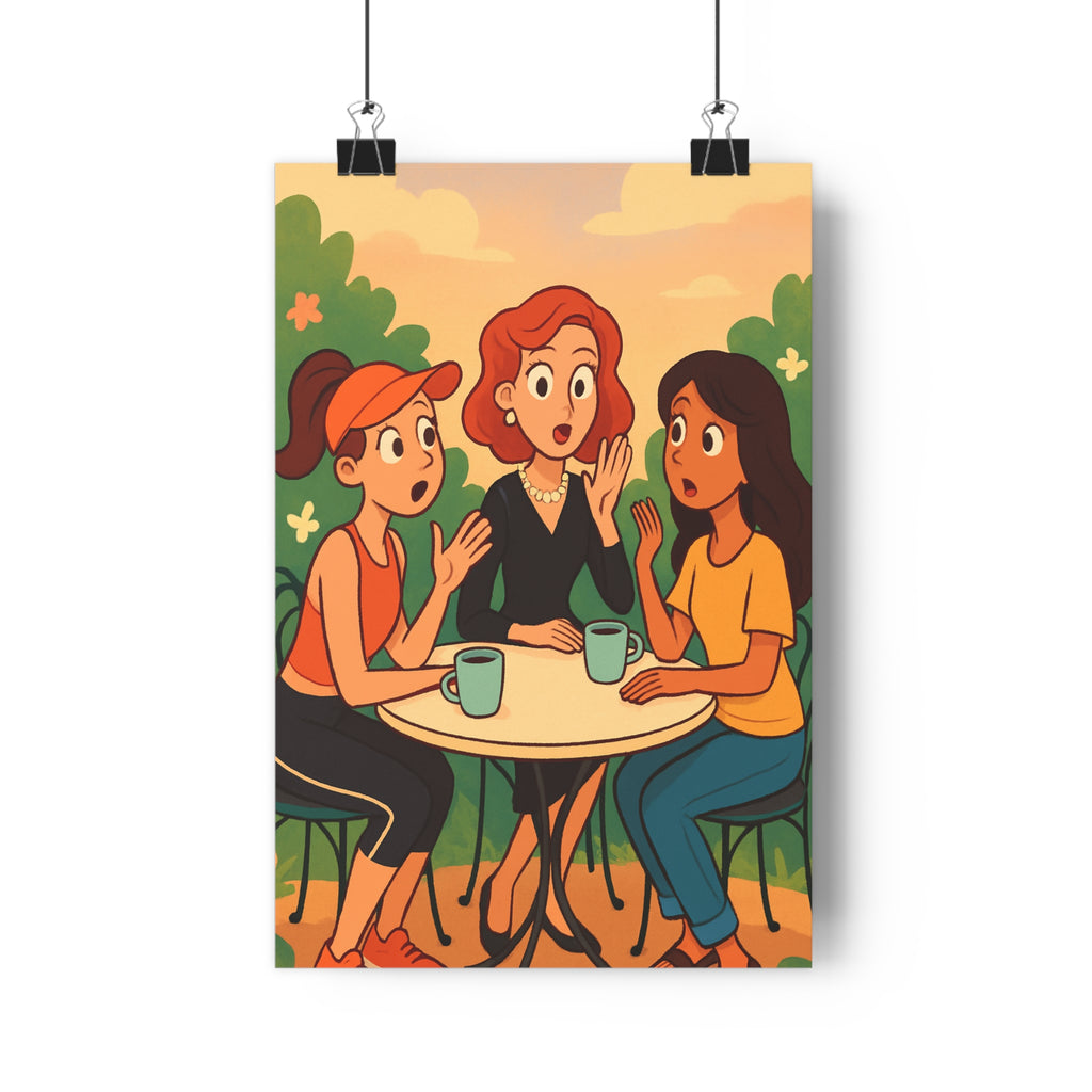 Poster décoratif cartoon pastel convivial salon chambre art intérieur verdure convivialité ambiance détente 30x46