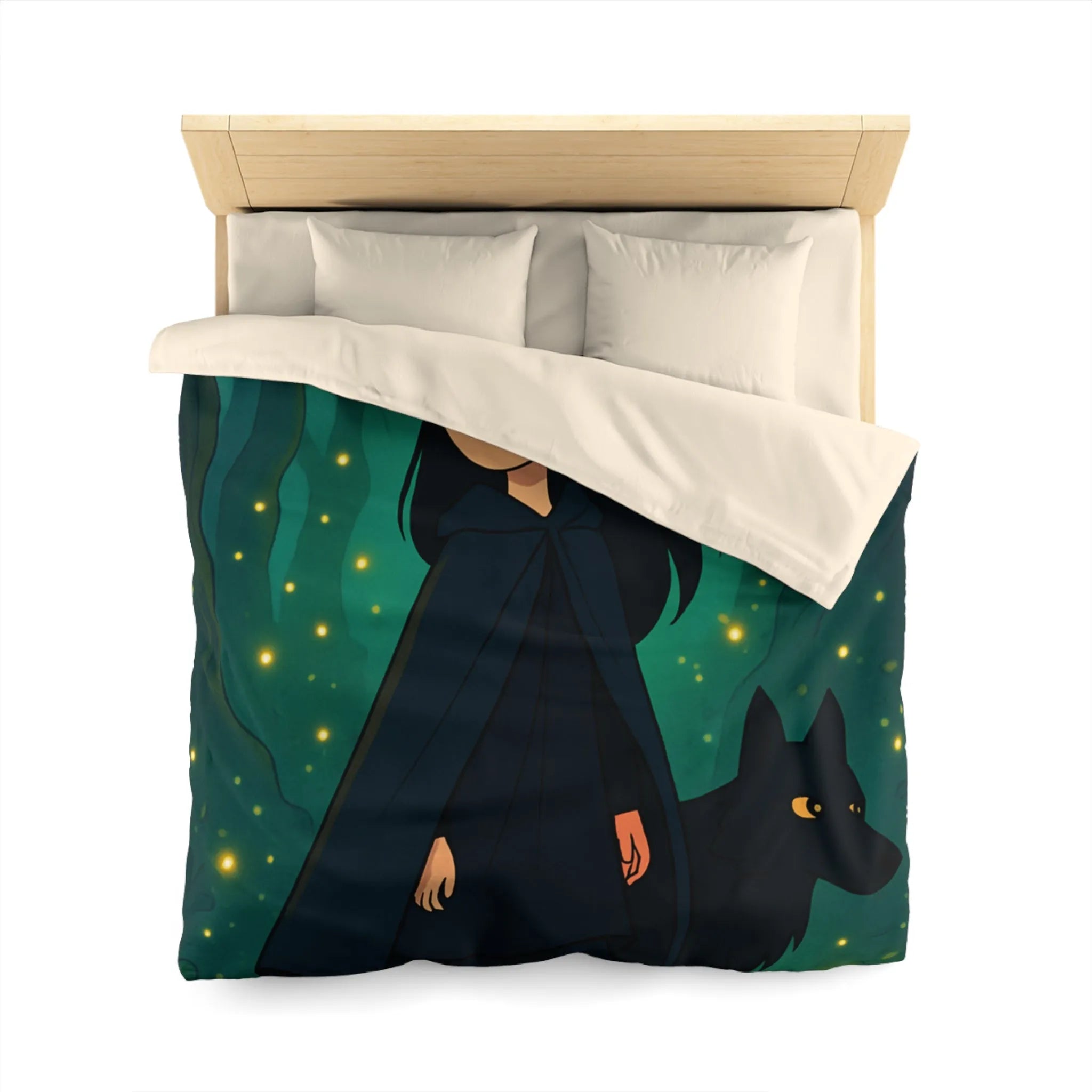 Envolez-vous vers un monde enchanté avec cette housse de couette forêt mystique