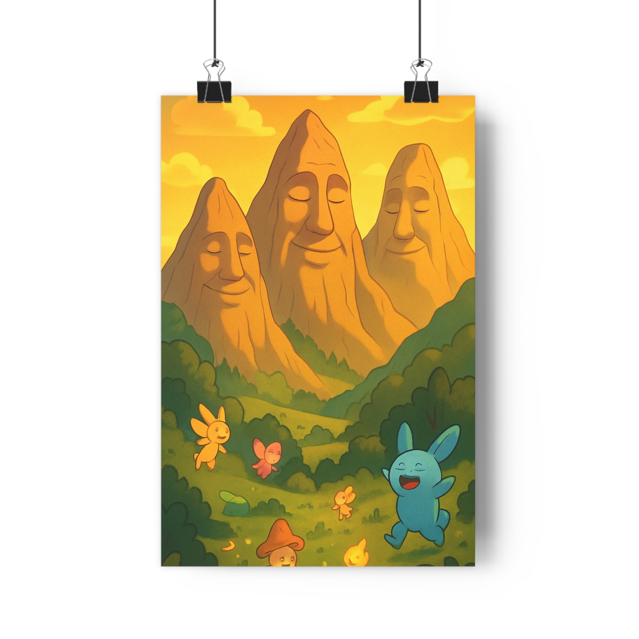 Poster décoratif conte fées enchanté enfants chambre créatif géant forêt coloré magique 30x46 qualité