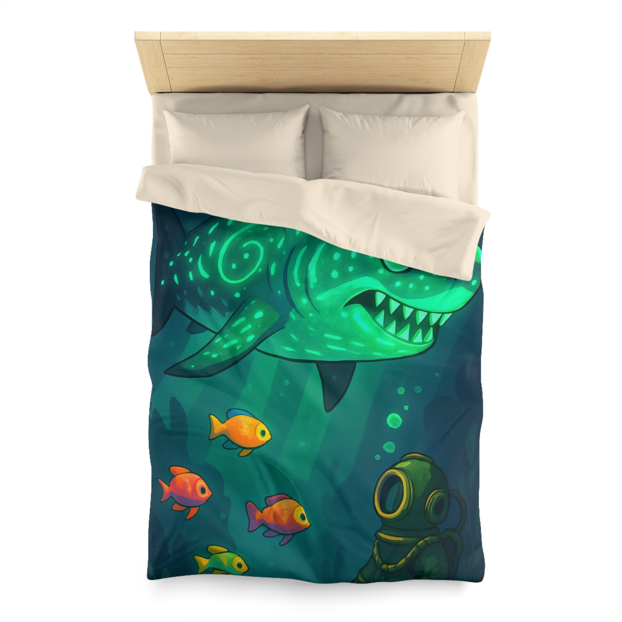 Housse de Couette Microfibre Illustration Unique Design Moderne Décoration Intérieure Raffinée