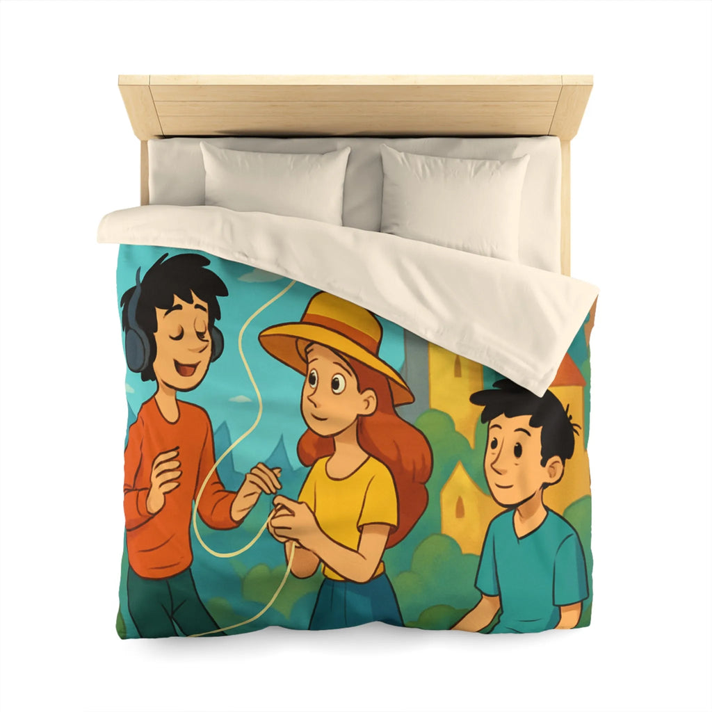 Contes Enchantés: Douce Mélodie et Château Coloré sur Housse de Couette Enfant