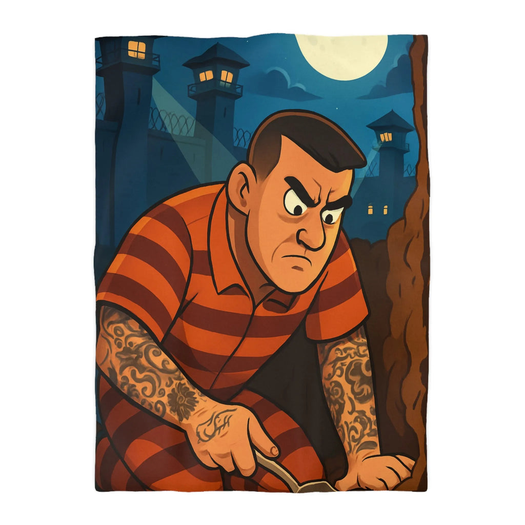 Housse de couette avec illustration d'évasion nocturne audacieuse pleine lune et tatouages