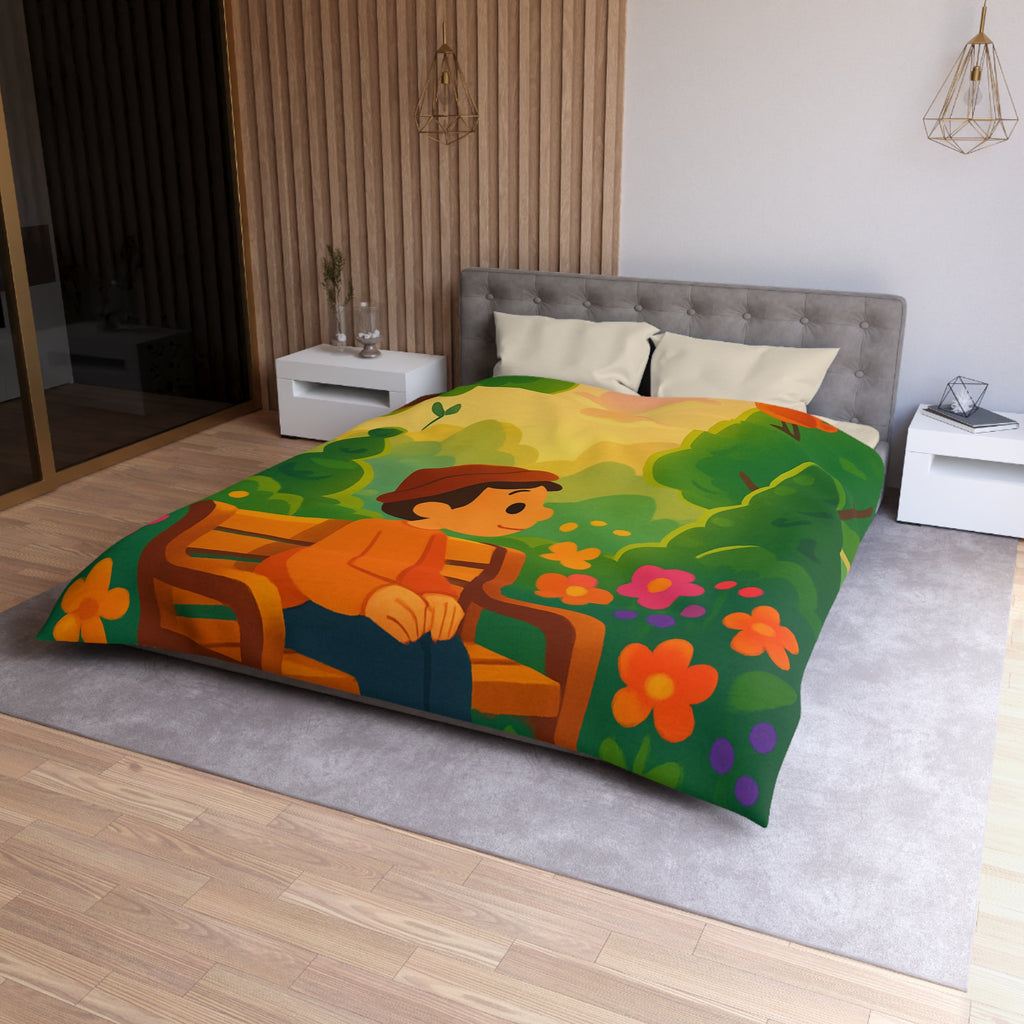 Housse de Couette Microfibre Design Artistique Moderne Décoration Chambre Confort Premium