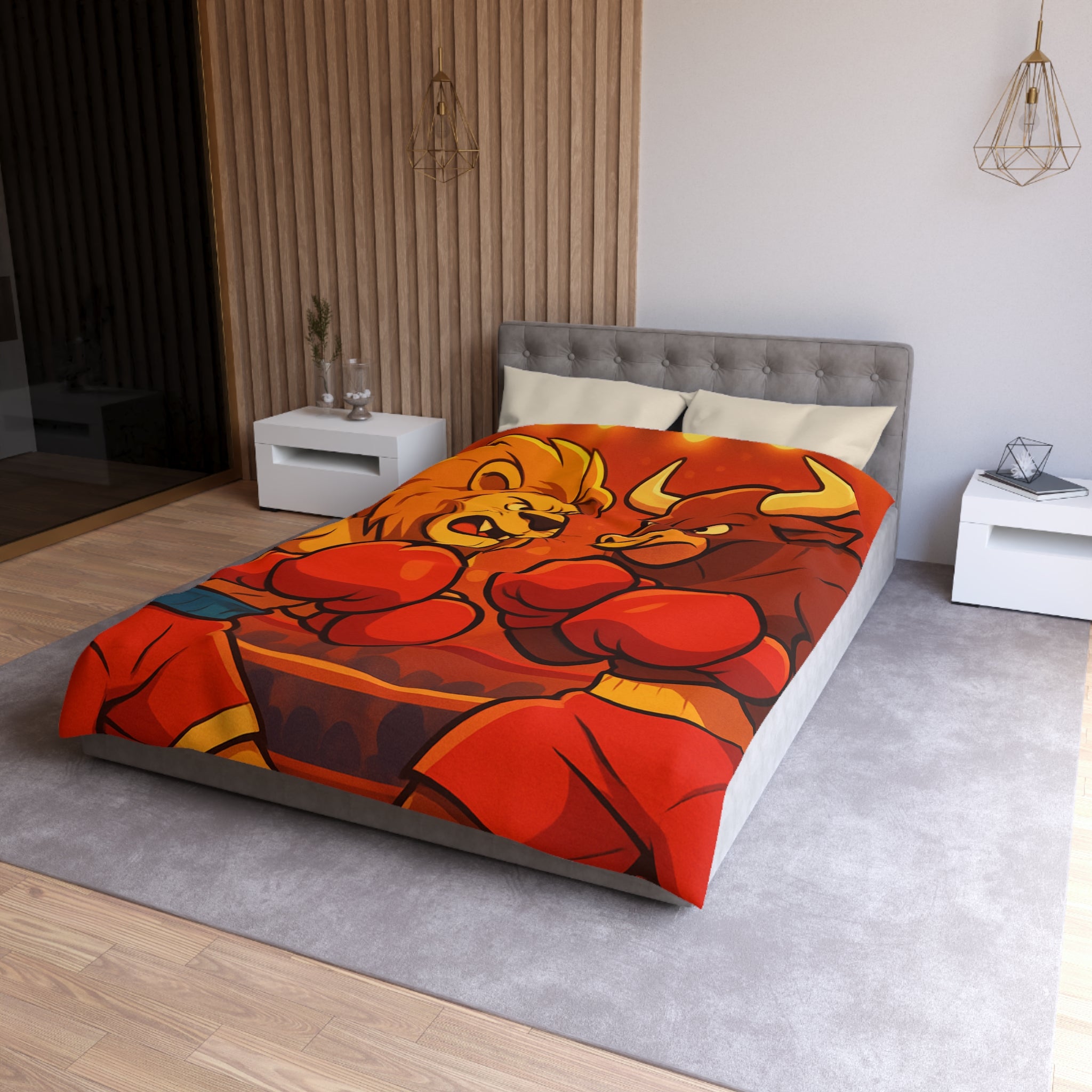 Housse de Couette Microfibre Design Artistique Moderne Décoration Chambre Confort Premium