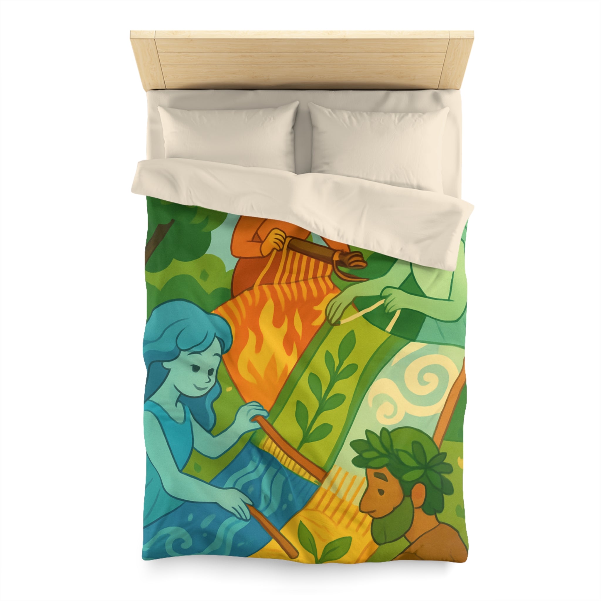 Housse de Couette Microfibre Design Artistique Moderne Décoration Chambre Confort Premium