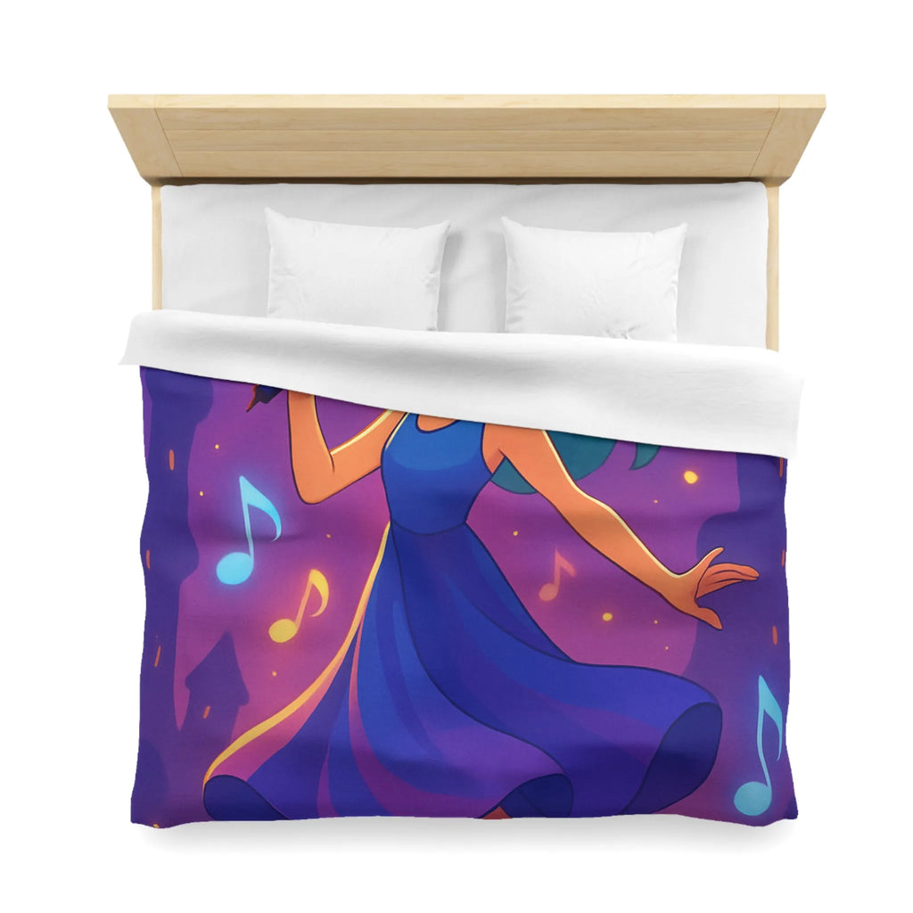 Fantaisie Vocale Féminine : Une Housse de Couette Mélodieuse pour Jeune Chanteuse Rêveuse