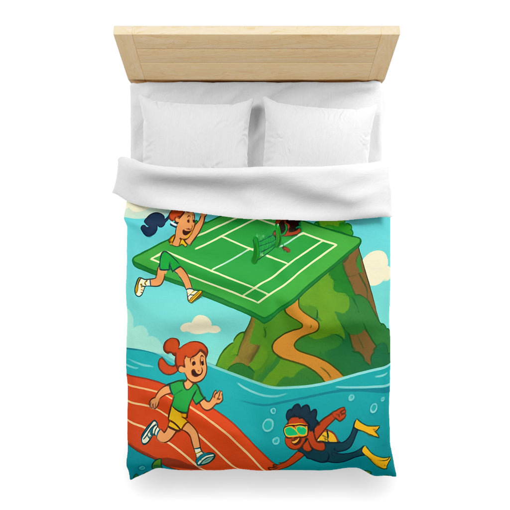 Housse de Couette Microfibre Motif Créatif Original Style Contemporain Chambre Élégante