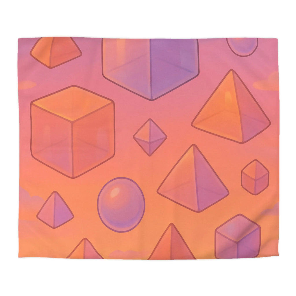 Housse de couette avec motifs géométriques colorés style moderne ambiance sereine et apaisante