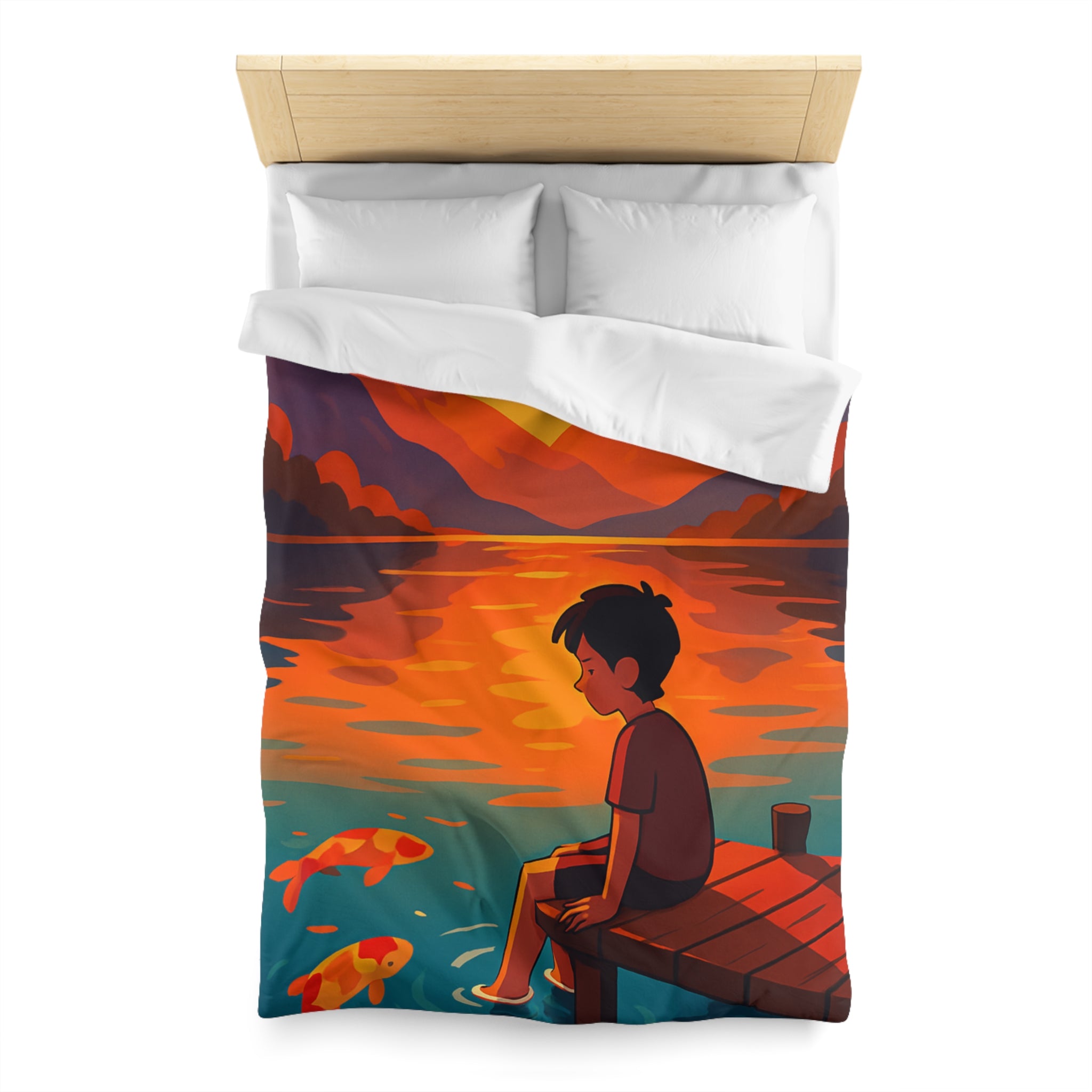 Housse de Couette Microfibre Design Artistique Moderne Décoration Chambre Confort Premium