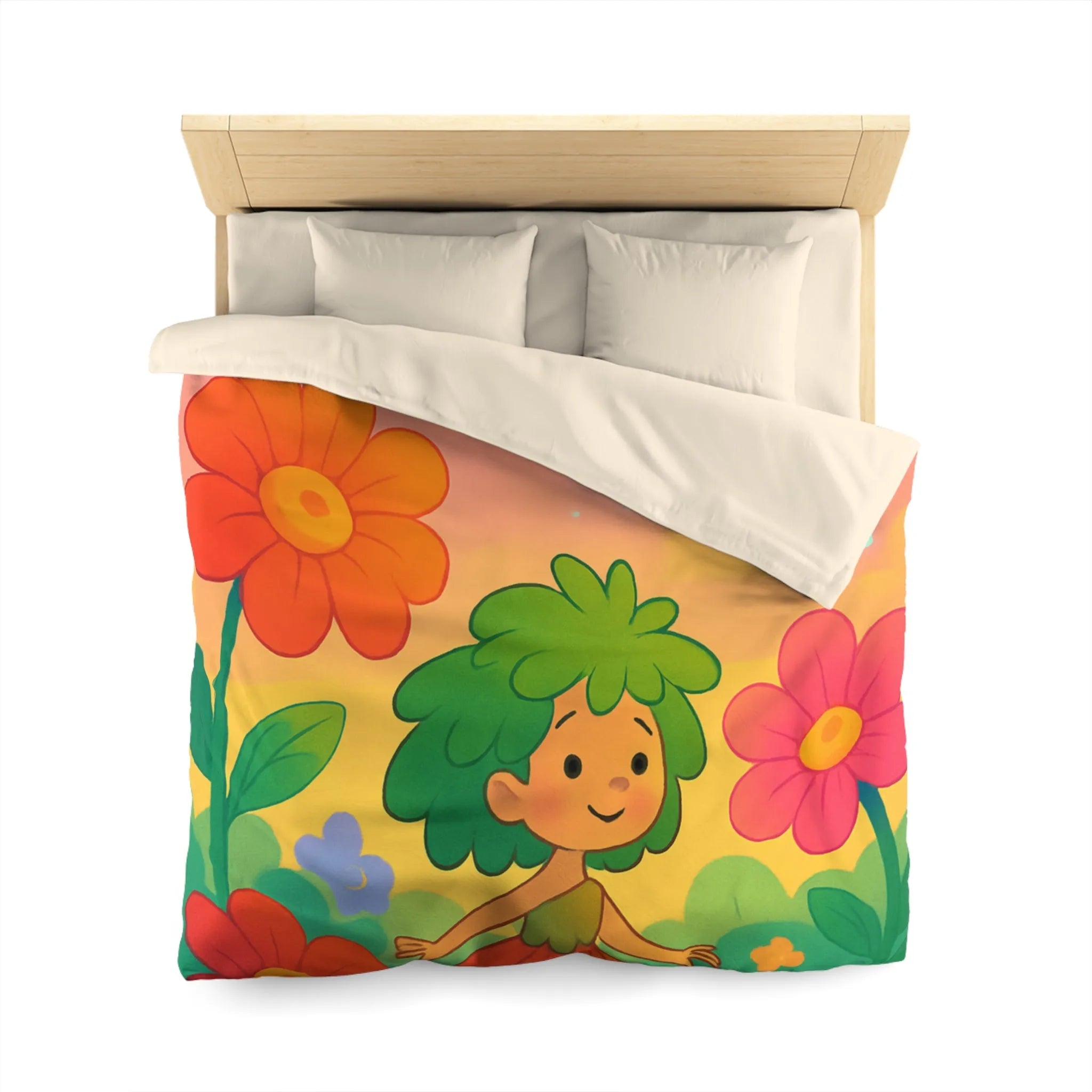 Enchantement floral coloré avec nuages et papillons parfait pour chambre d'enfant rêveuse