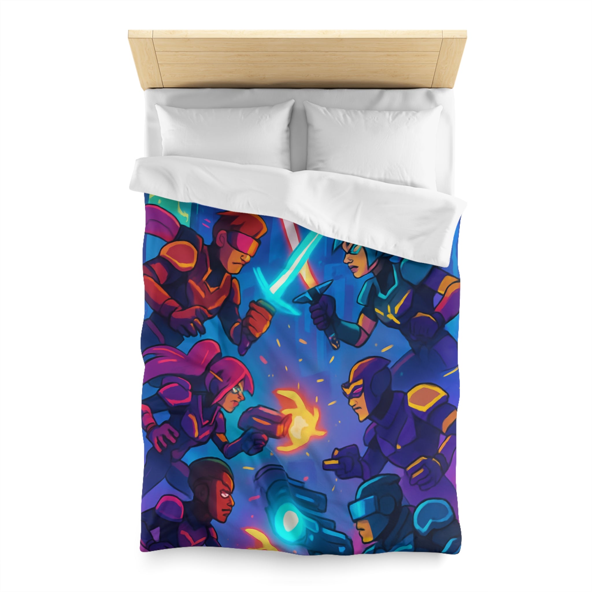 Housse de Couette Microfibre Motif Créatif Original Style Contemporain Chambre Élégante