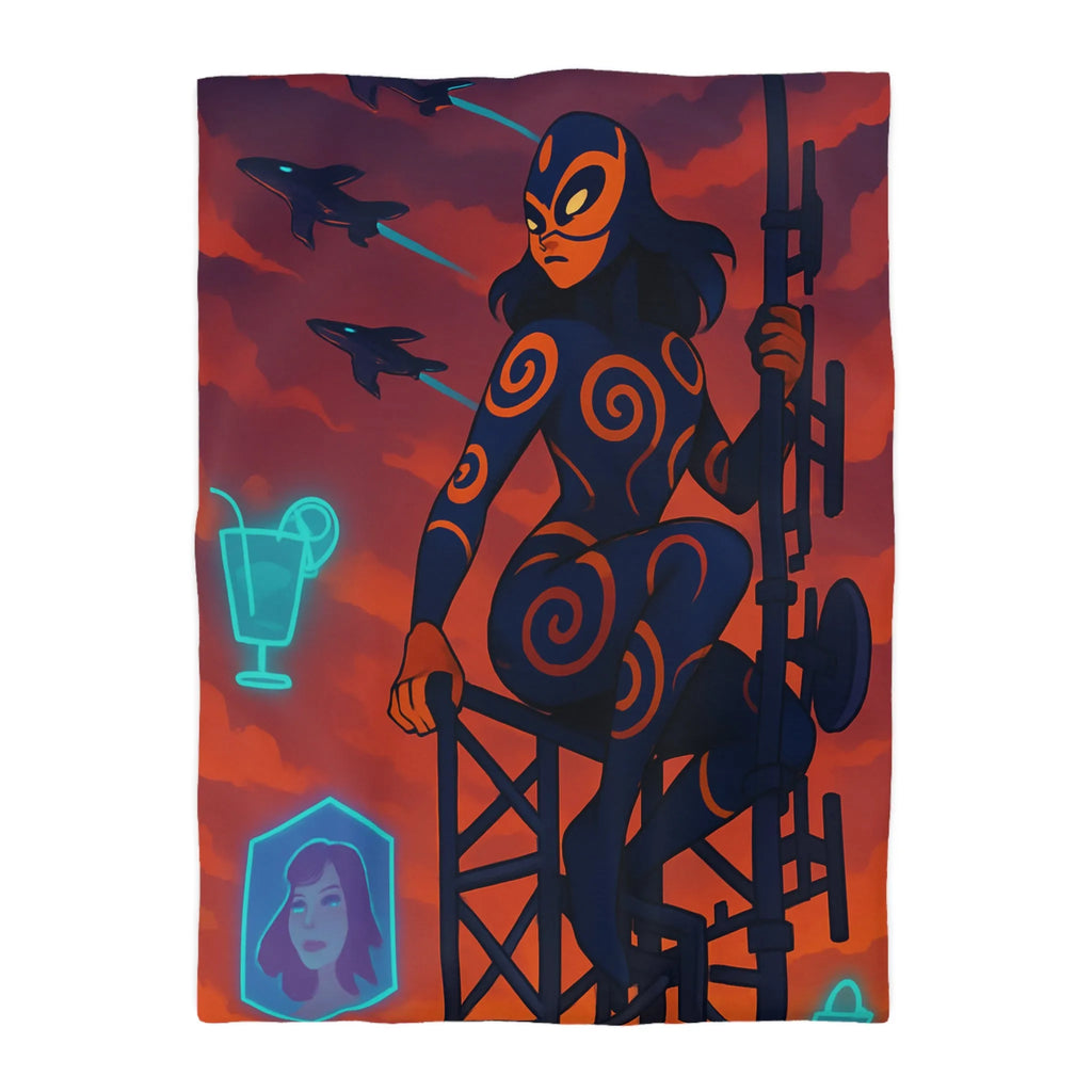 Housse de Couette Microfibre Art Graphique Contemporain Style Décoratif Chambre Tendance