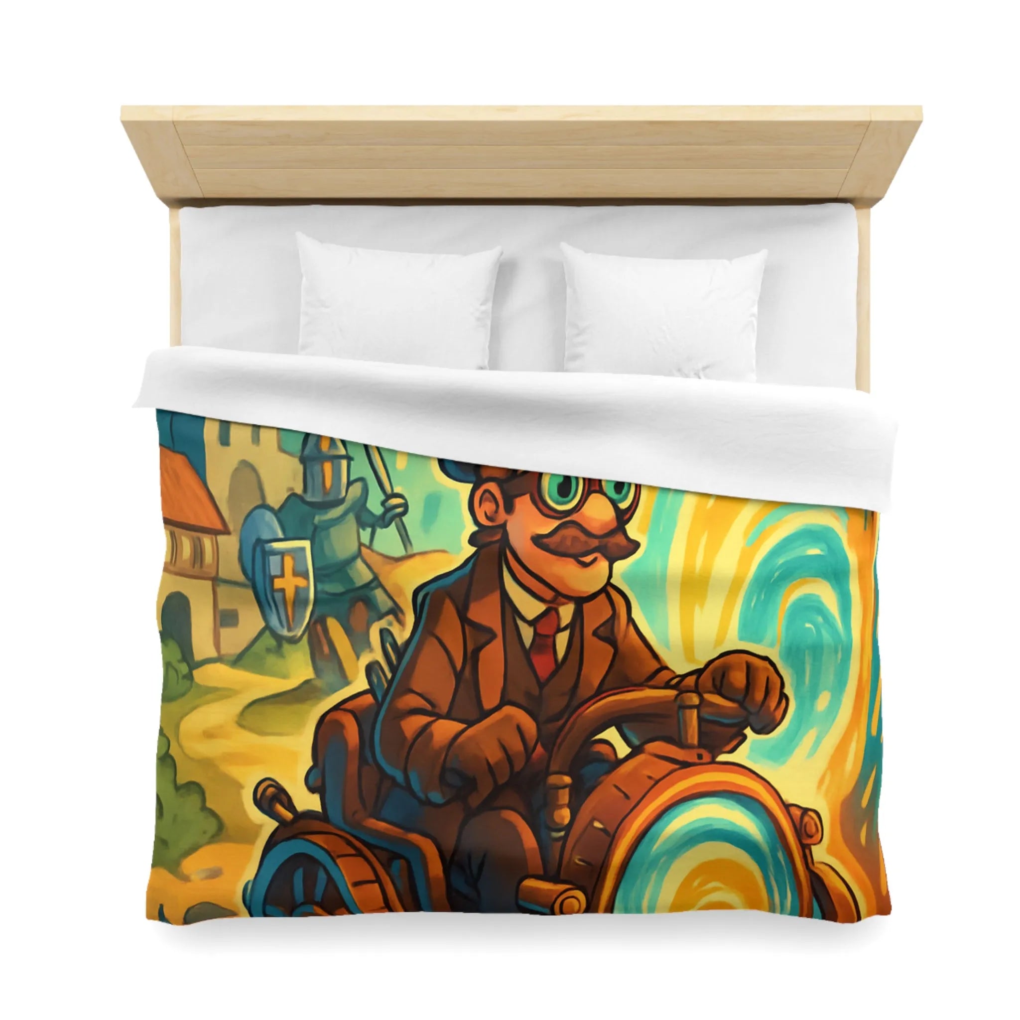 Housse de Couette Fantaisie : Voyageur Temporel en Machine Étrange Tourbillonnant à Travers Époques