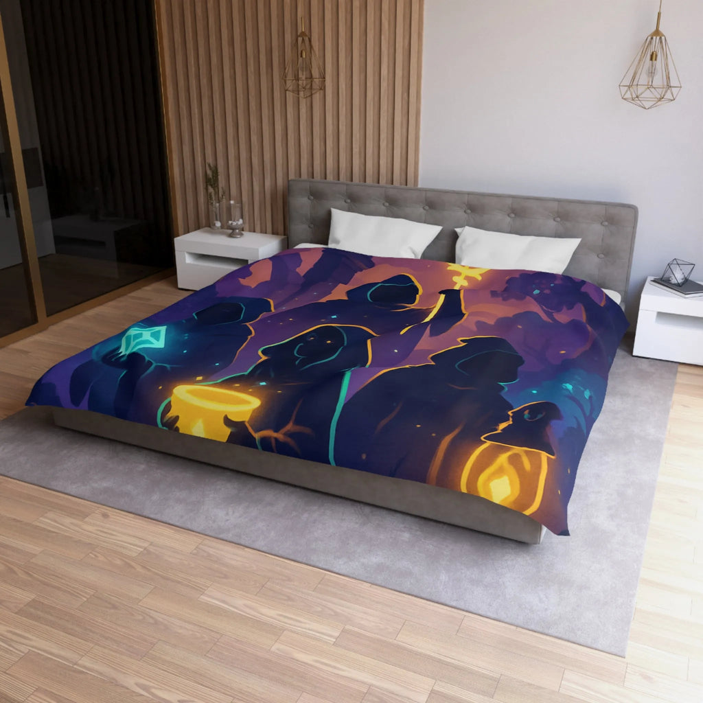 Envoûtante Housse de Couette Mystique avec Teintes Magiques et Figures Ensorcelantes