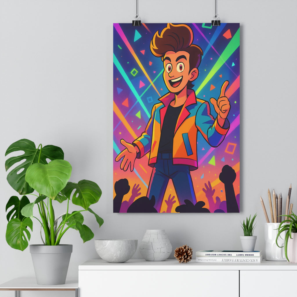 Poster décoratif vibrant néon anime chambre créatif joyeux lumineux dynamique coloré moderne 30x46 cm