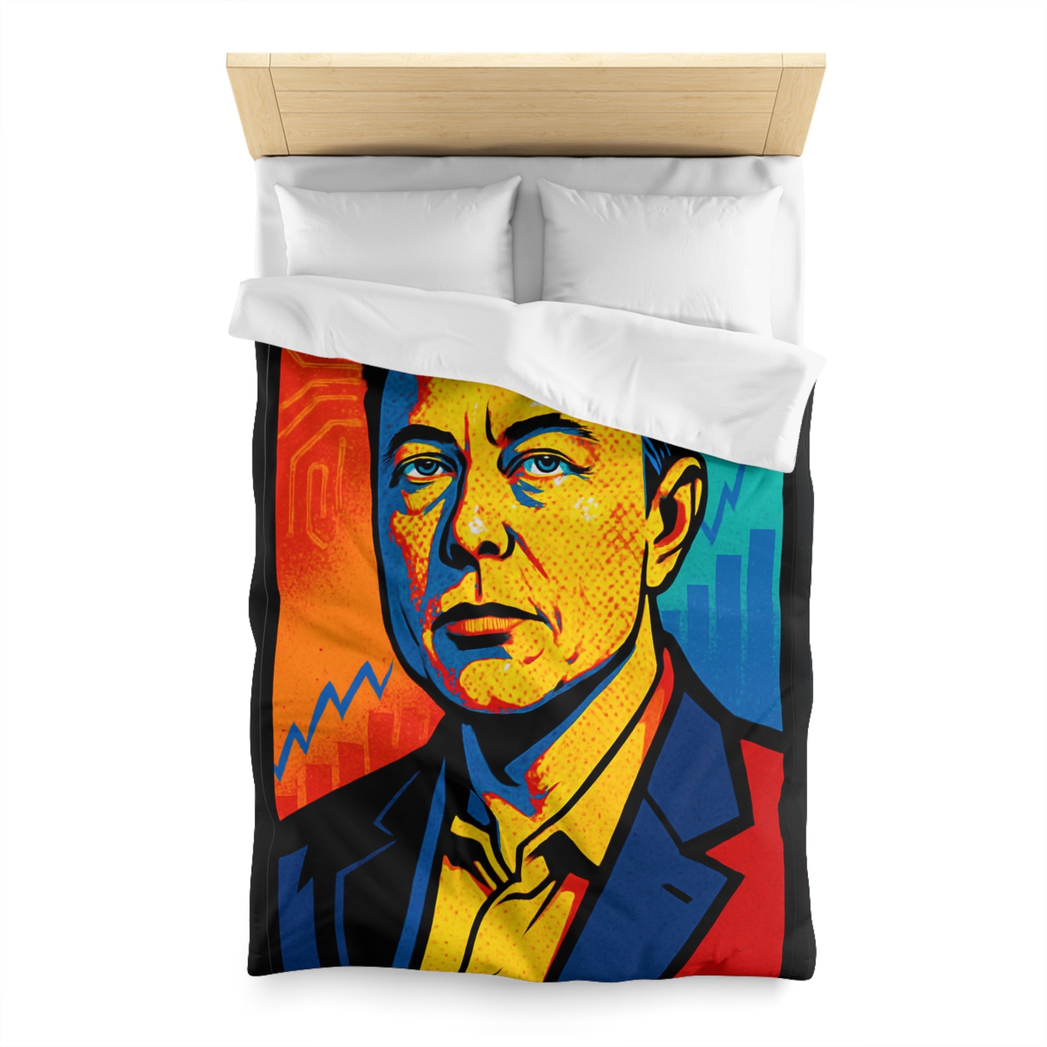 Housse de Couette Microfibre Design Artistique Moderne Décoration Chambre Confort Premium