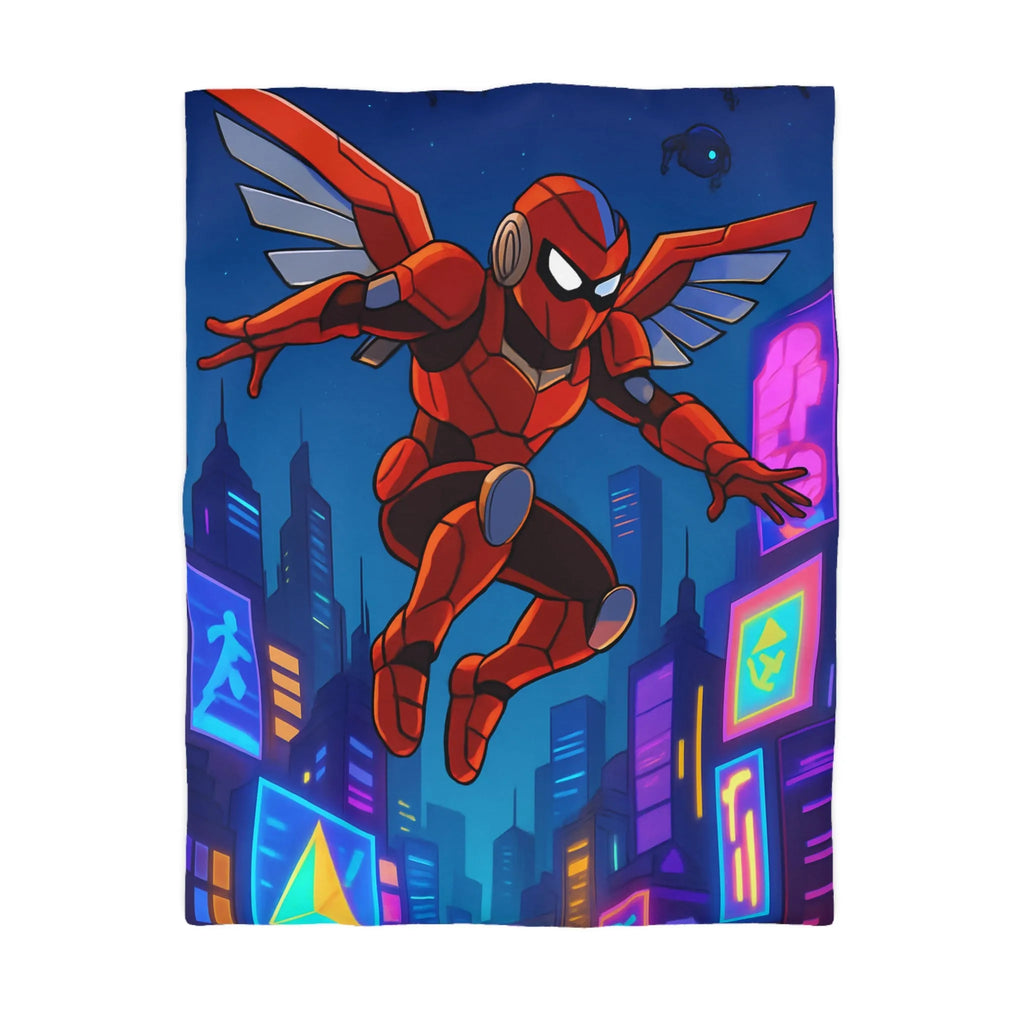 Housse de couette futuriste robotica rouge pour chambres d'enfants créatives et modernes