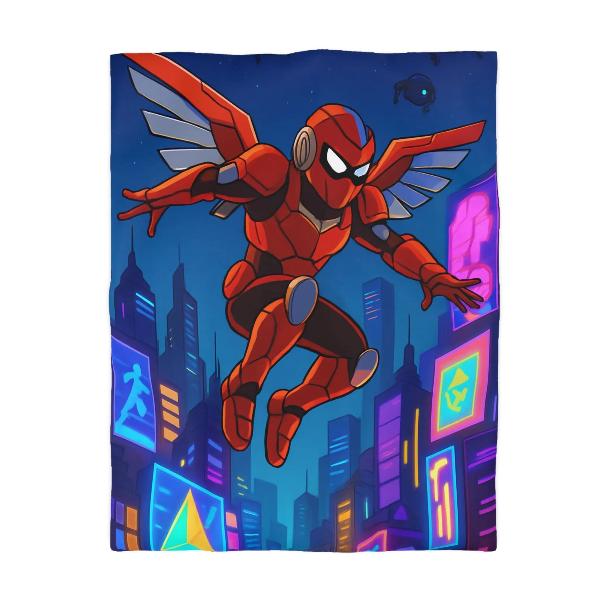 Housse de couette futuriste robotica rouge pour chambres d'enfants créatives et modernes