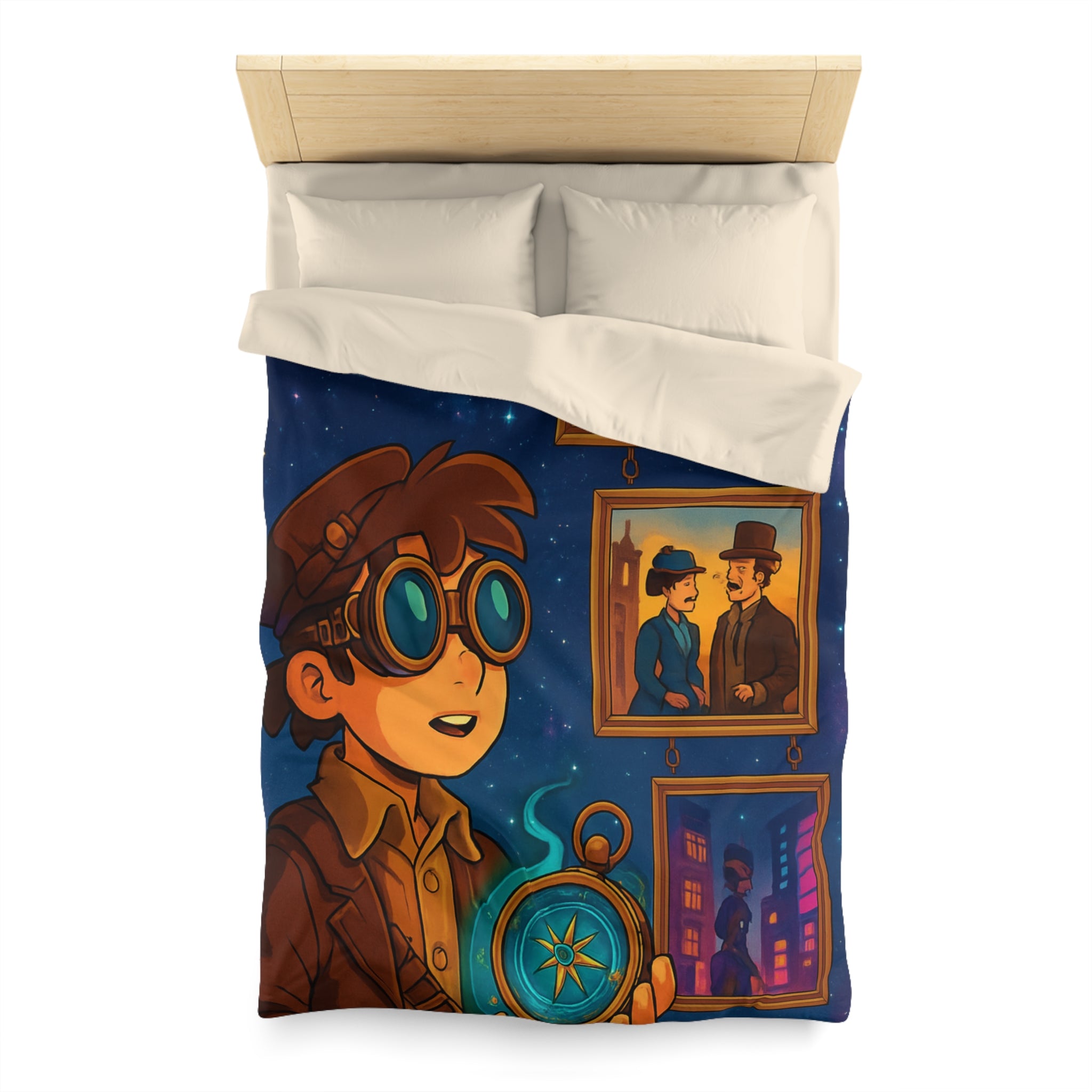 Housse de Couette Microfibre Design Artistique Moderne Décoration Chambre Confort Premium