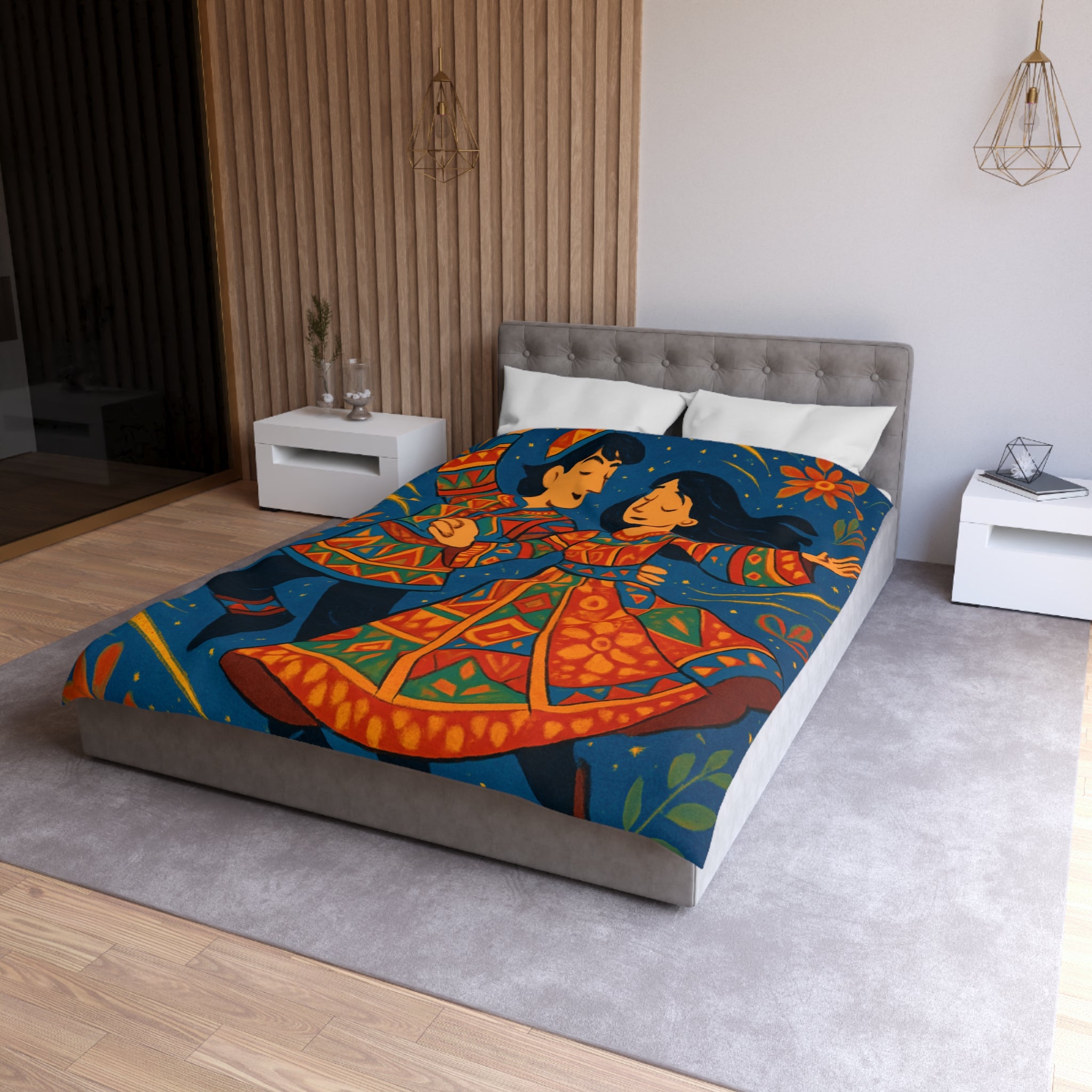 Housse de Couette Microfibre Illustration Unique Design Moderne Décoration Intérieure Raffinée