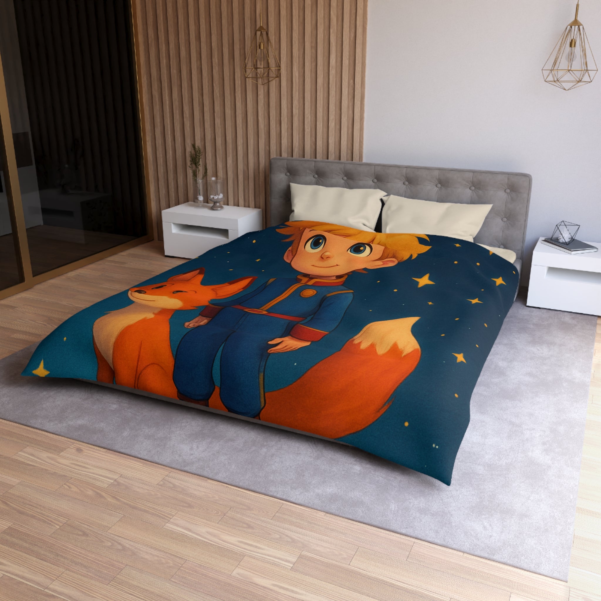 Housse de Couette Microfibre Design Artistique Moderne Décoration Chambre Confort Premium