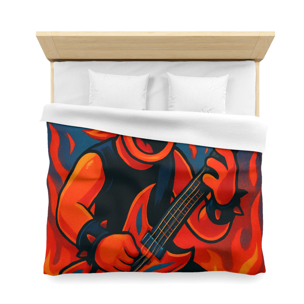 Housse de couette rock flamboyant avec guitare et éclairs pour déco vibrante