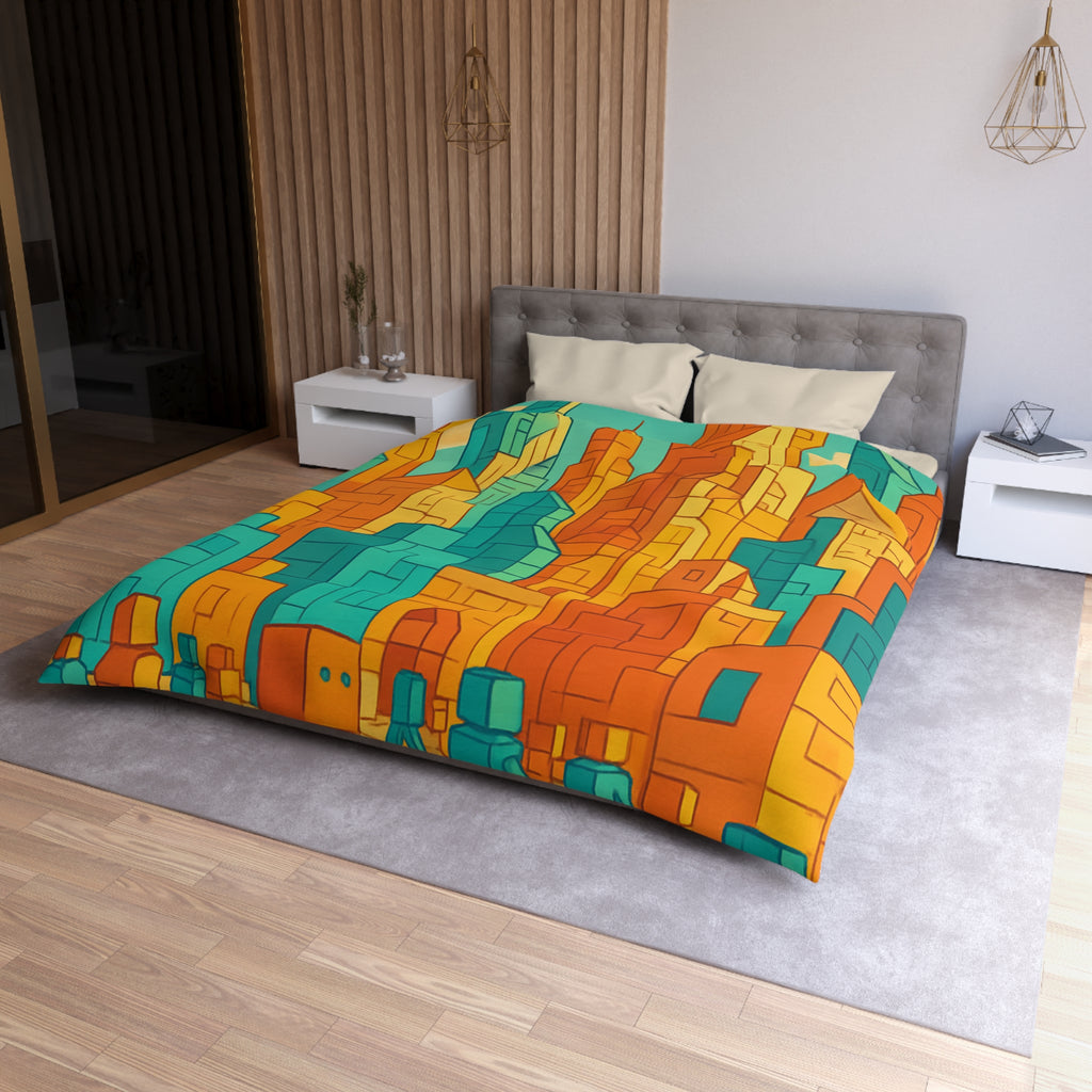 Housse de Couette Microfibre Design Artistique Moderne Décoration Chambre Confort Premium