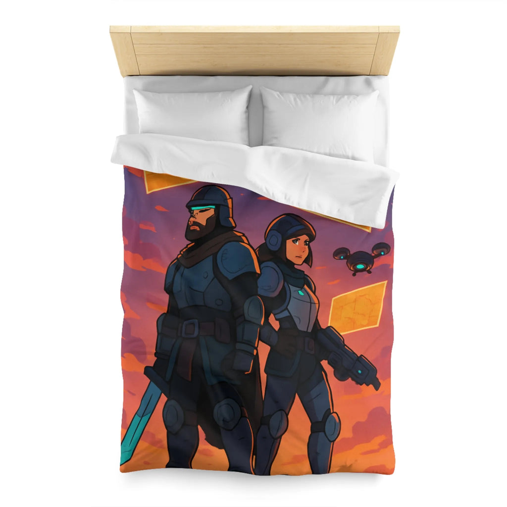 Explorez des mondes futuristes avec cette housse de couette au design captivant